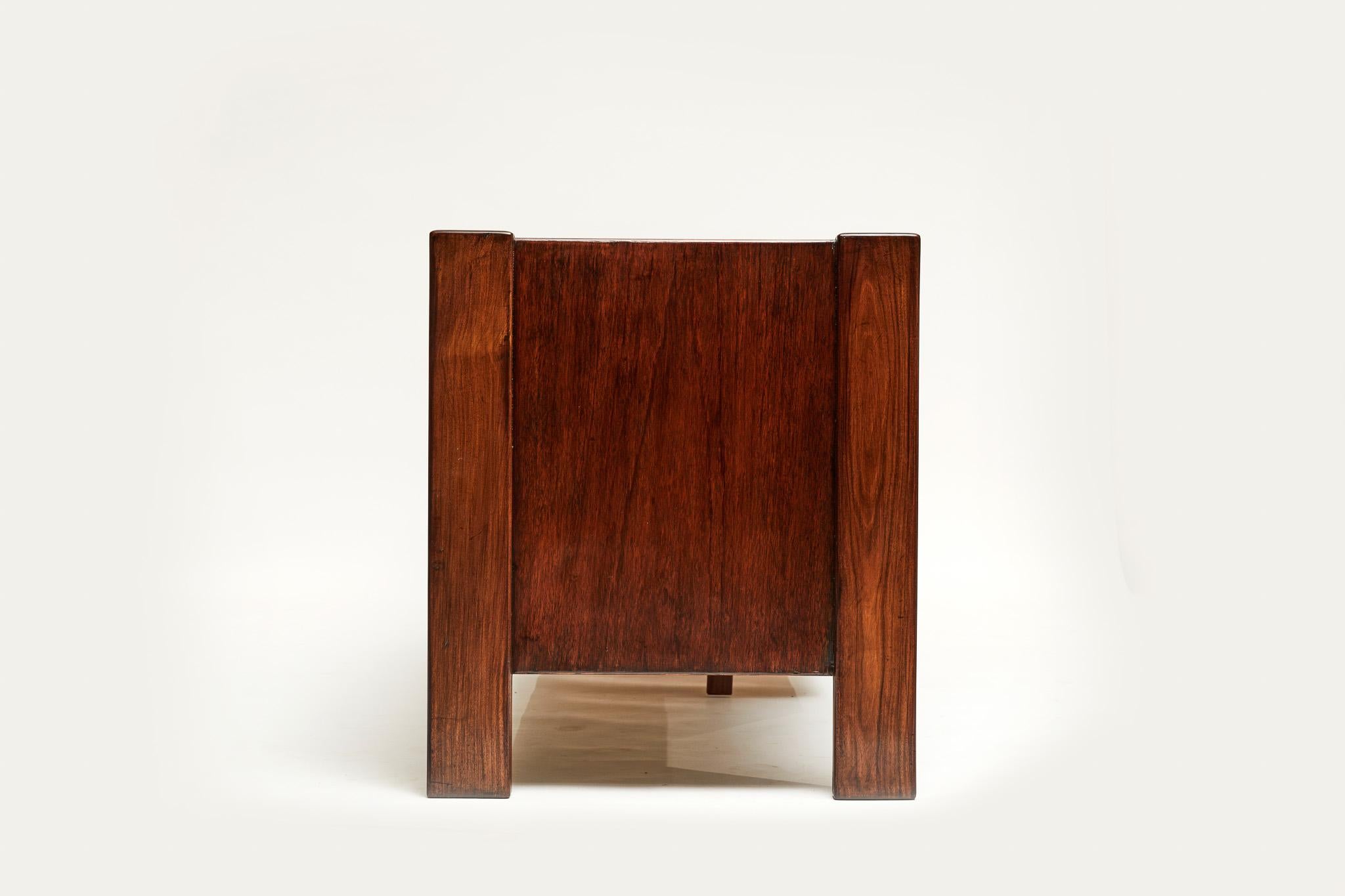 Mid-Century Modern Midcentury Modern Desk in Hardwood & White Top by Jorge Zalszupin, 1970 For Sale