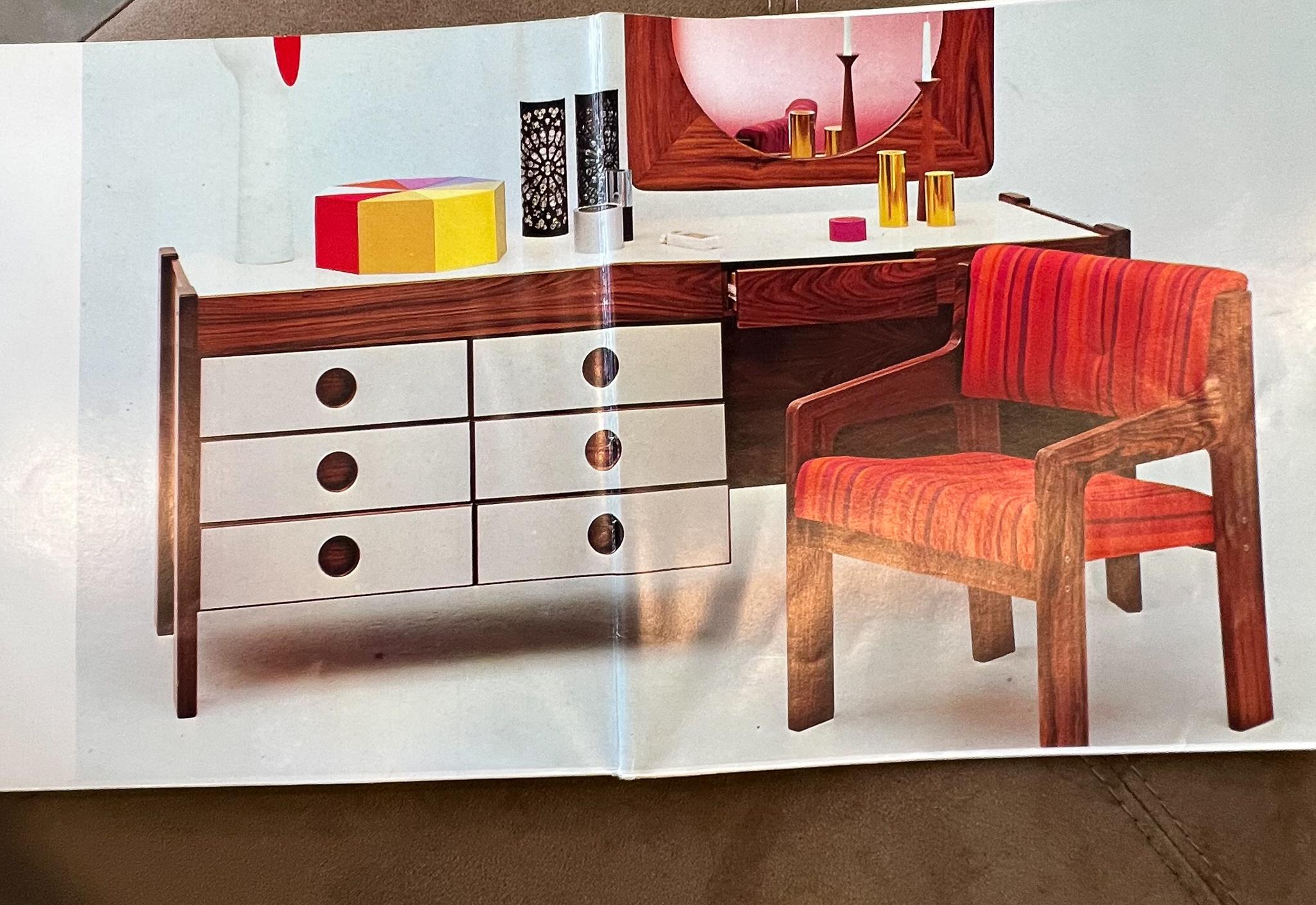 Brazilian Midcentury Modern Desk in Hardwood & White Top by Jorge Zalszupin, 1970 For Sale