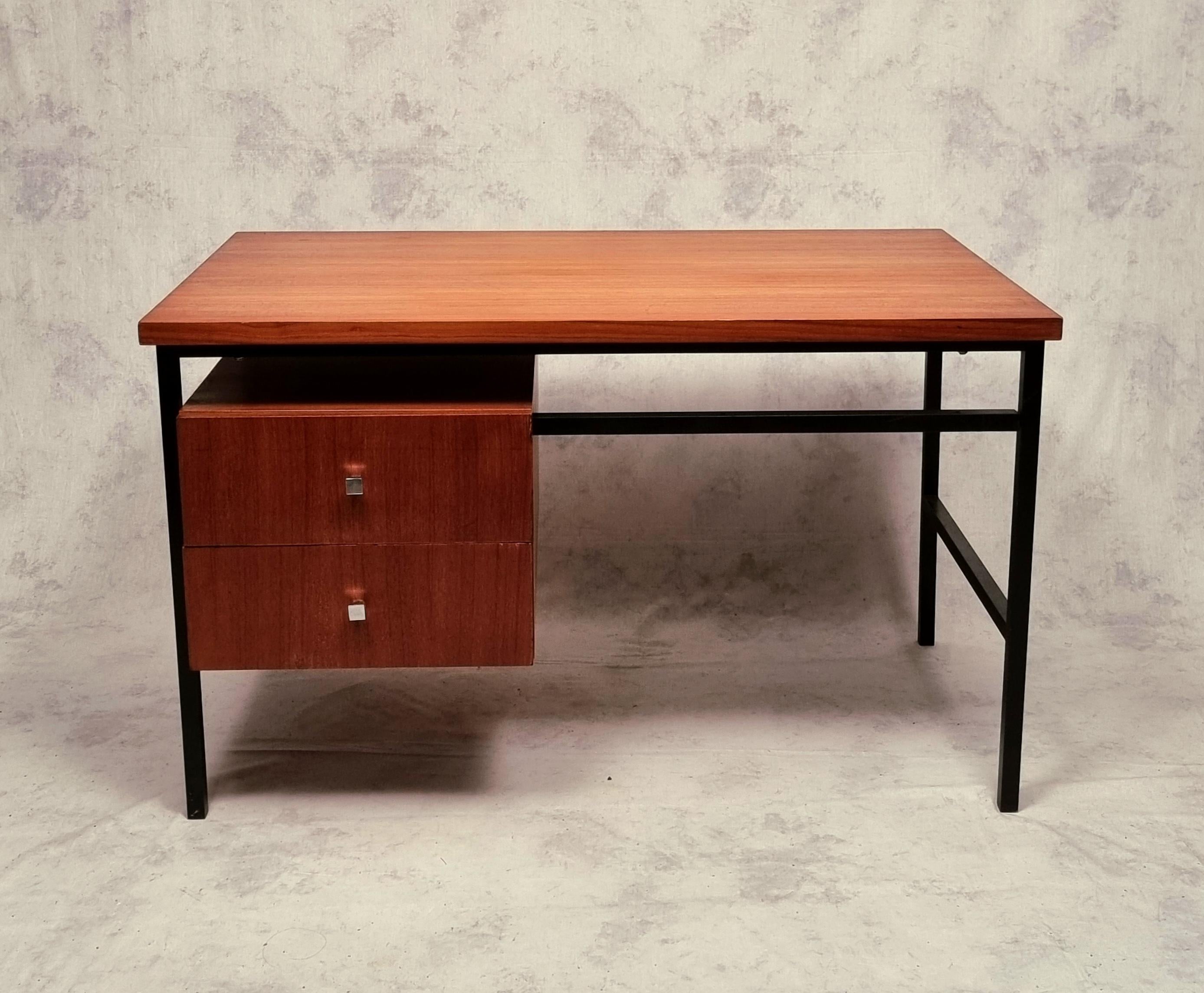 French Modernist Desk By Luigi Bartolini - Teak - Ca 1960 For Sale