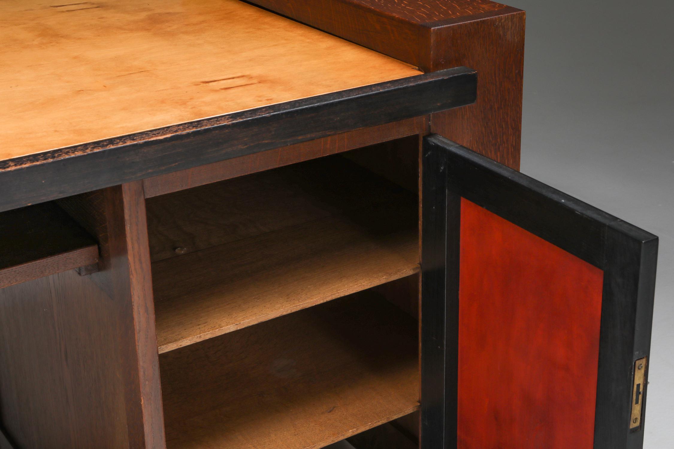 Fruitwood Modernist Desk by M. Wouda for H. Pander