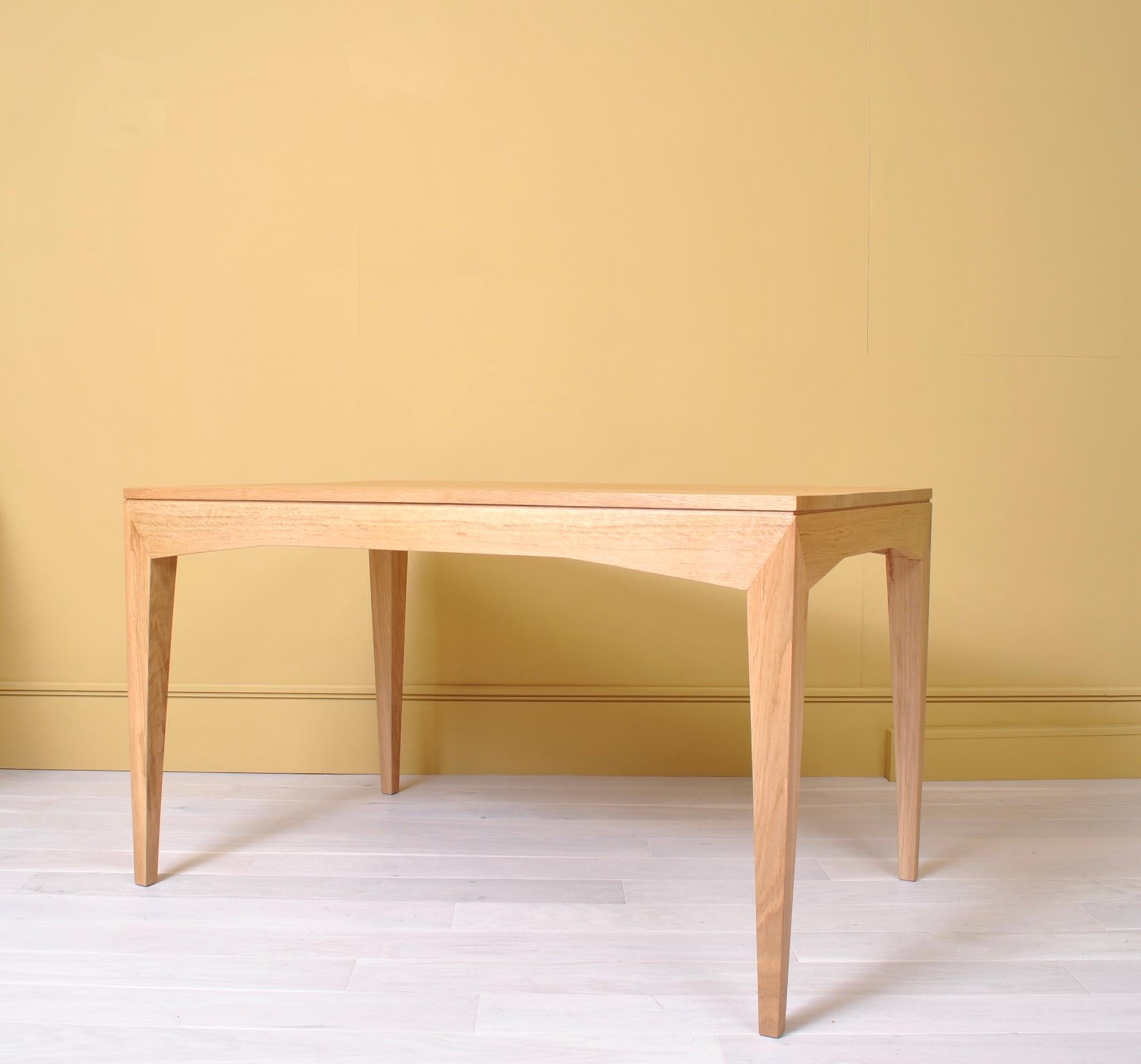 Contemporary Modernist Desk, Handcrafted English Oak