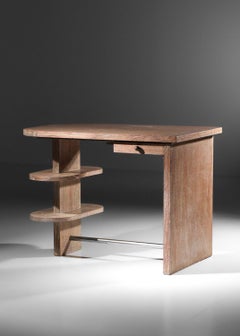 Modernist desk in limed oak, Jean Michel Frank style, 1940s