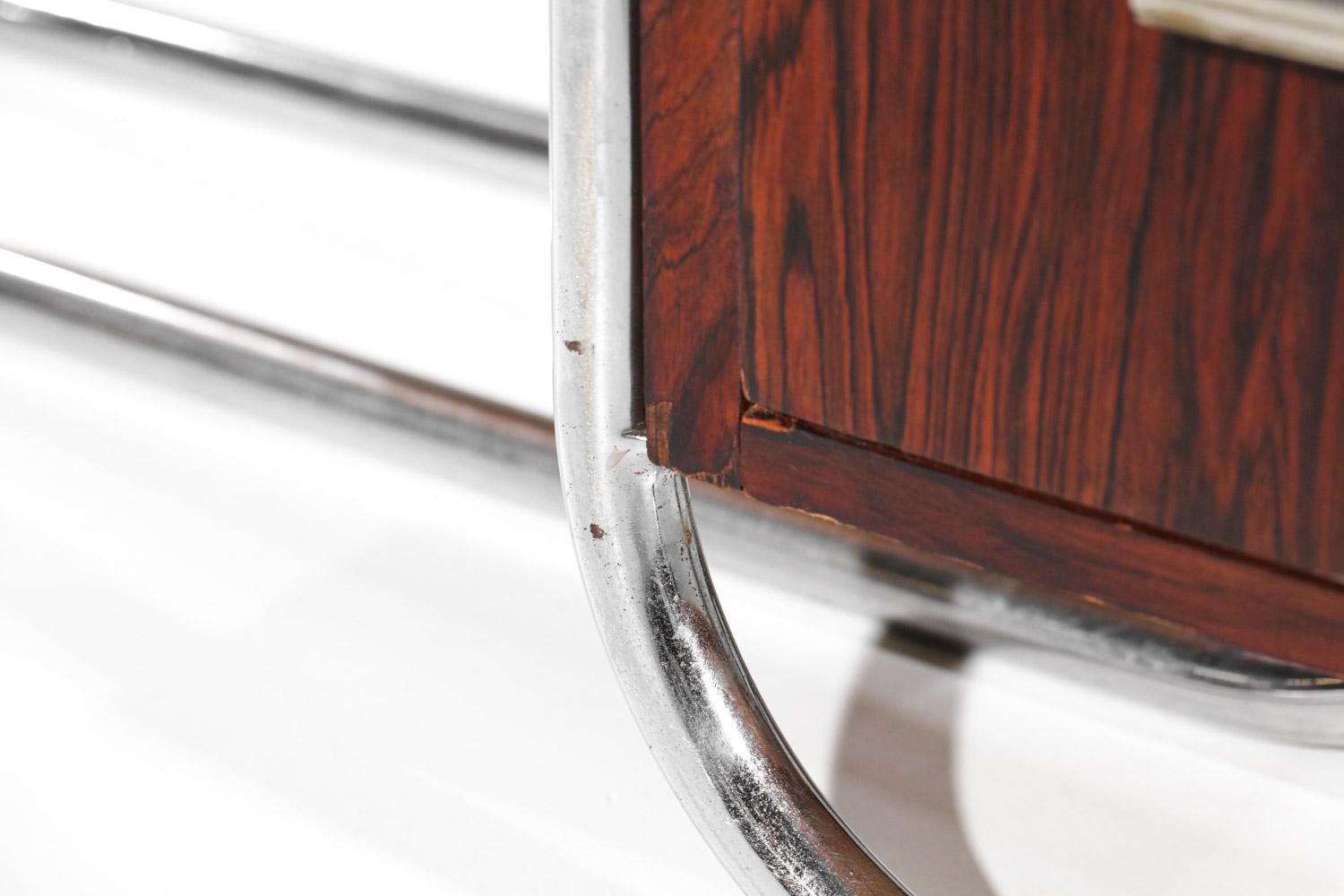 Modernistischer Schreibtisch aus Massivholz 40er / 50er Jahre Bauhaus-Stil Vintage im Angebot 3