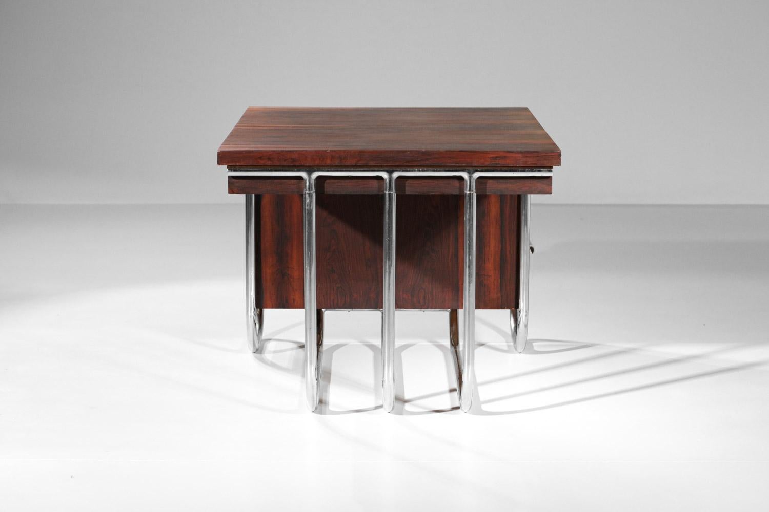 Modernist Desk in Solid Wood 40s / 50s Bauhaus Style Vintage For Sale 8