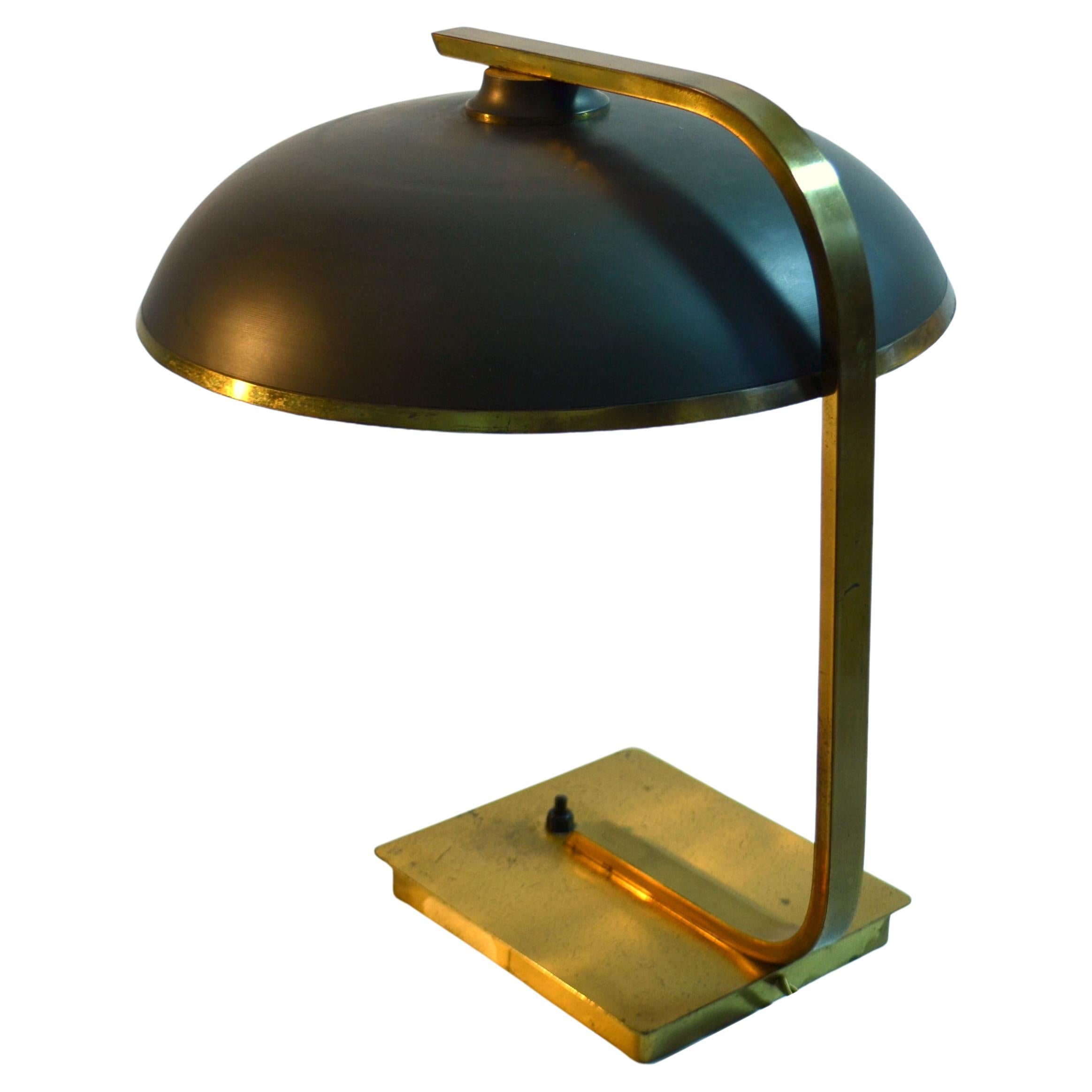 Modernistische Schreibtischlampe Messing 1950er Jahre  im Angebot