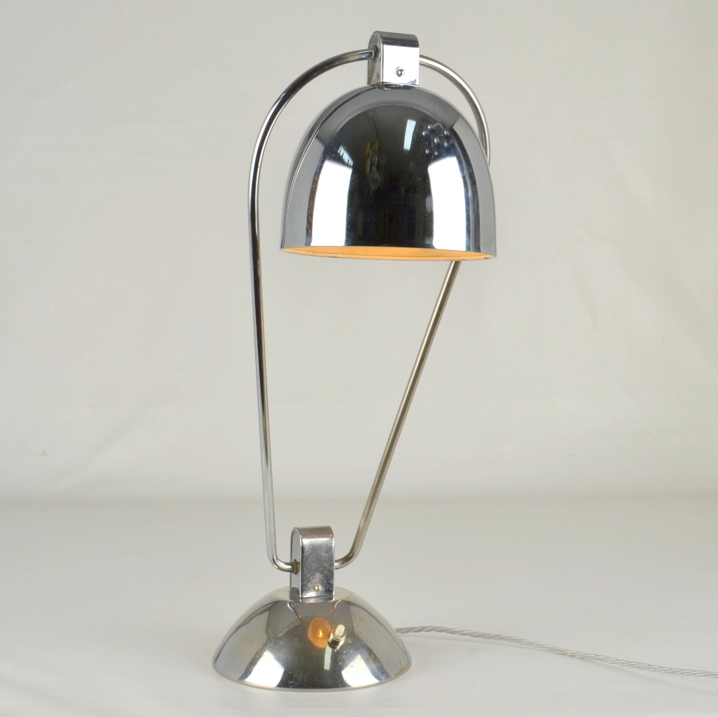 Chrome Modernist French Desk Lamp Jumo designed by Yves Jujeau and André Mounique For Sale
