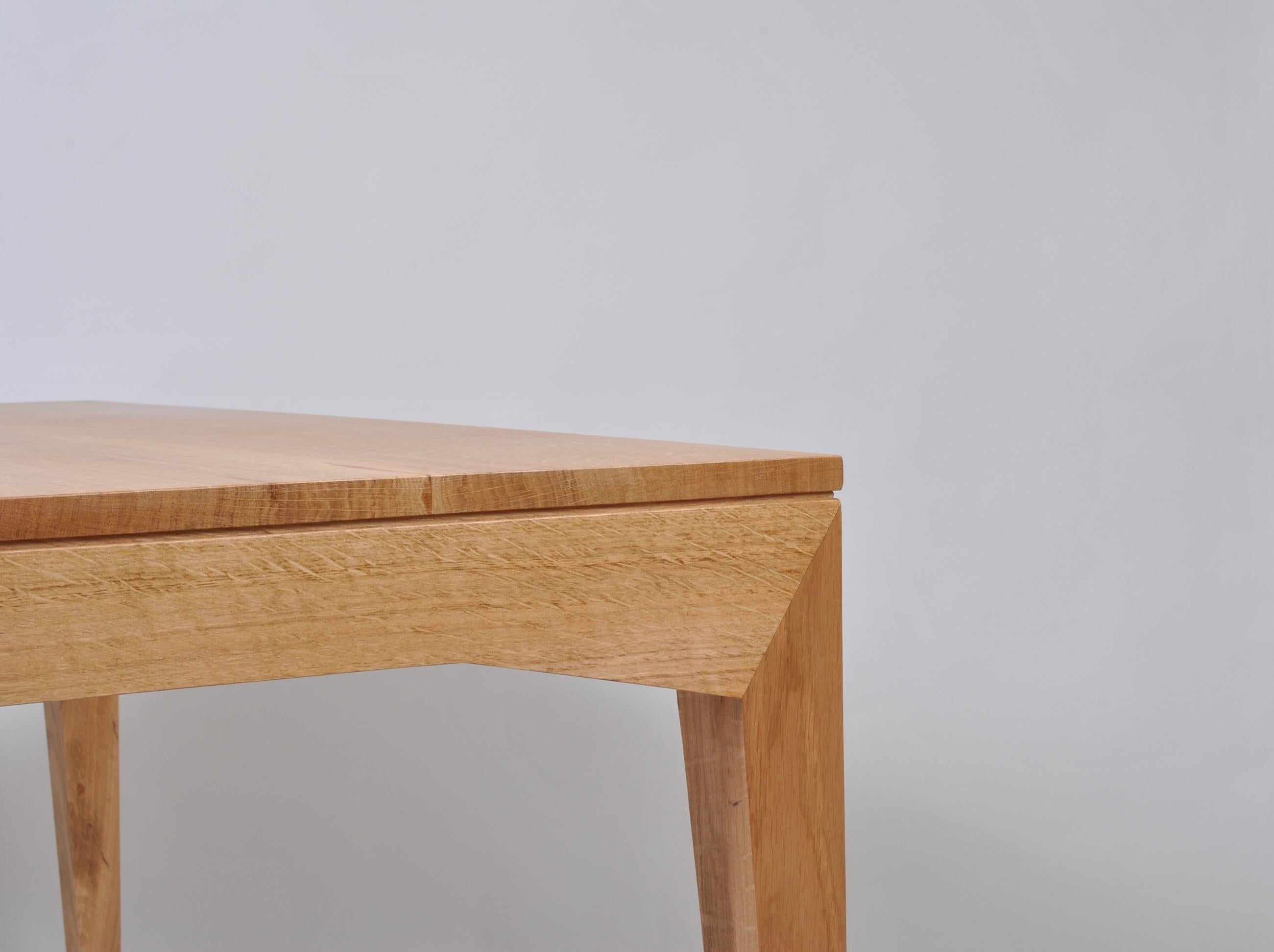 Handcrafted Modernist Desk Table English Oak For Sale 2