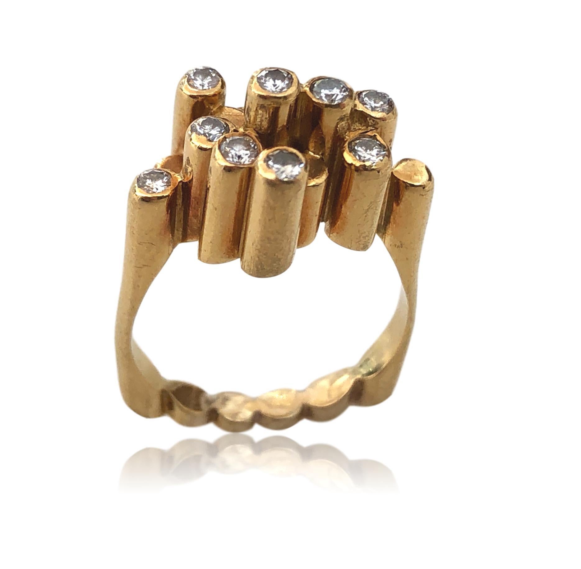 Women's Modernist Diamond 1970s French Ring