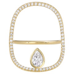 Modernist Diamond Pavé Statement Ring