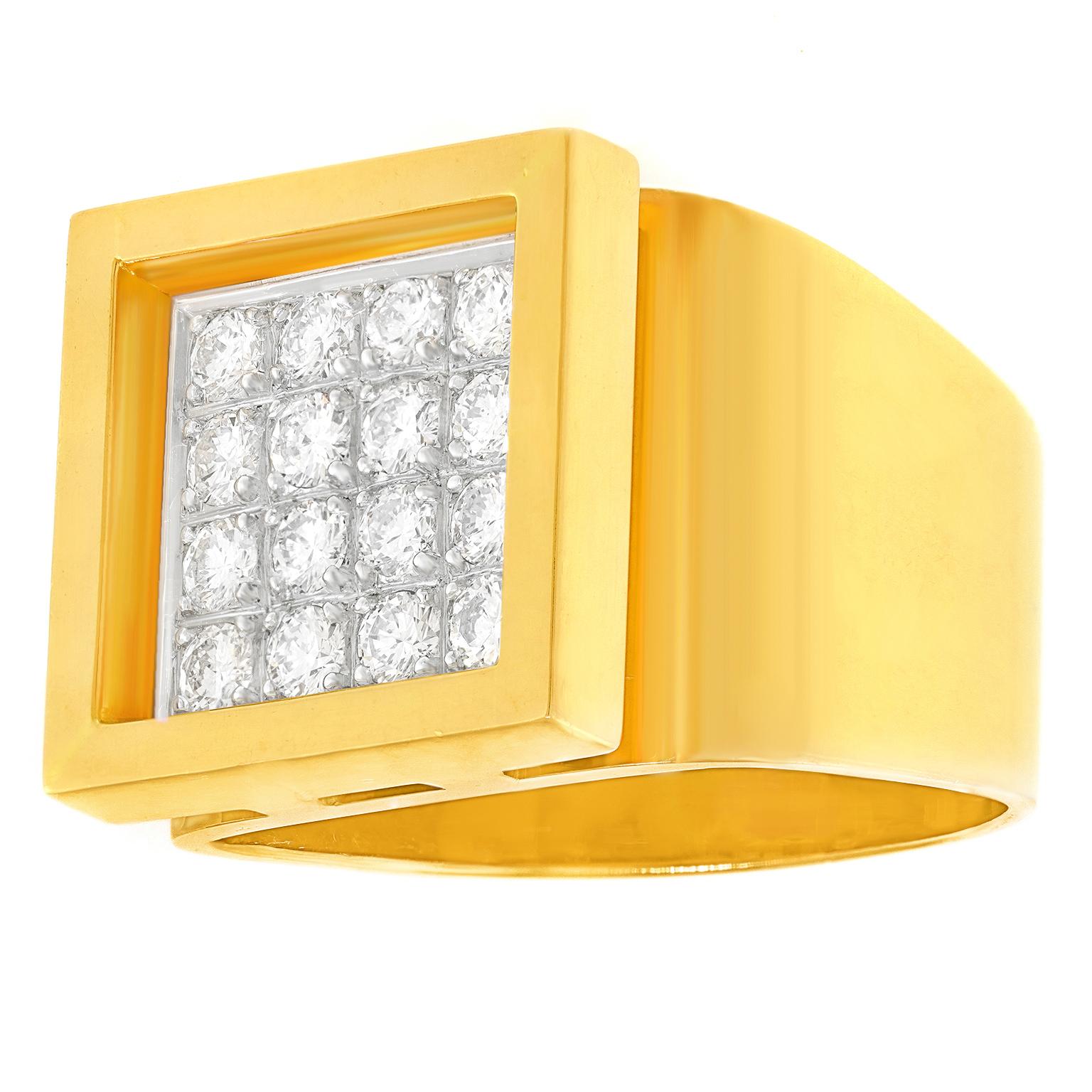 Round Cut Modernist Diamond Ring For Sale