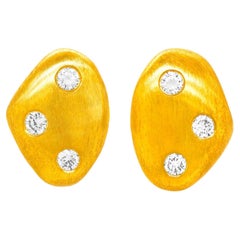 Modernist Diamond-set Earrings by Jeffrey Howard, Dallas, TX