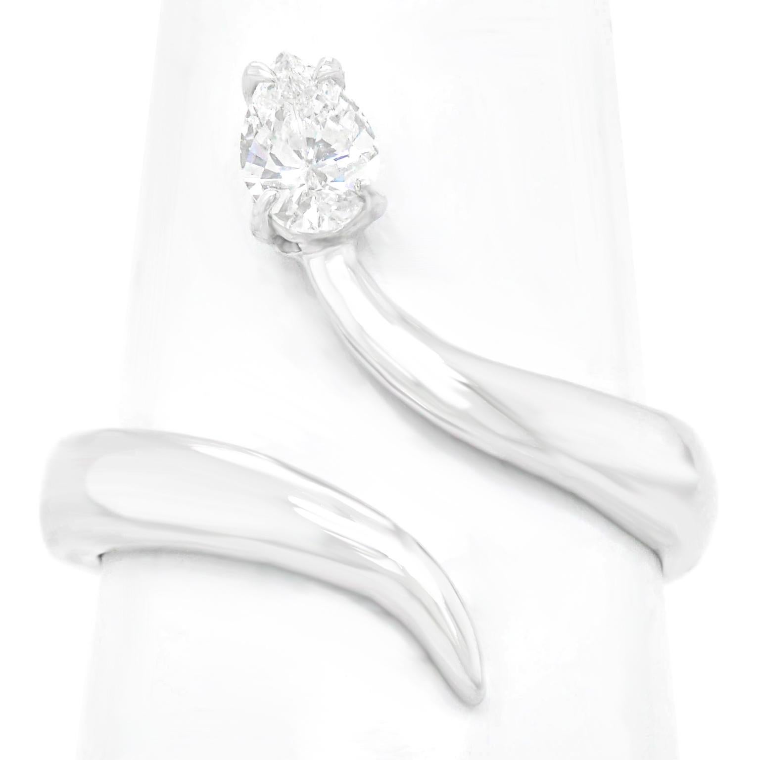 Modernist Diamond-Set Snake Ring 3
