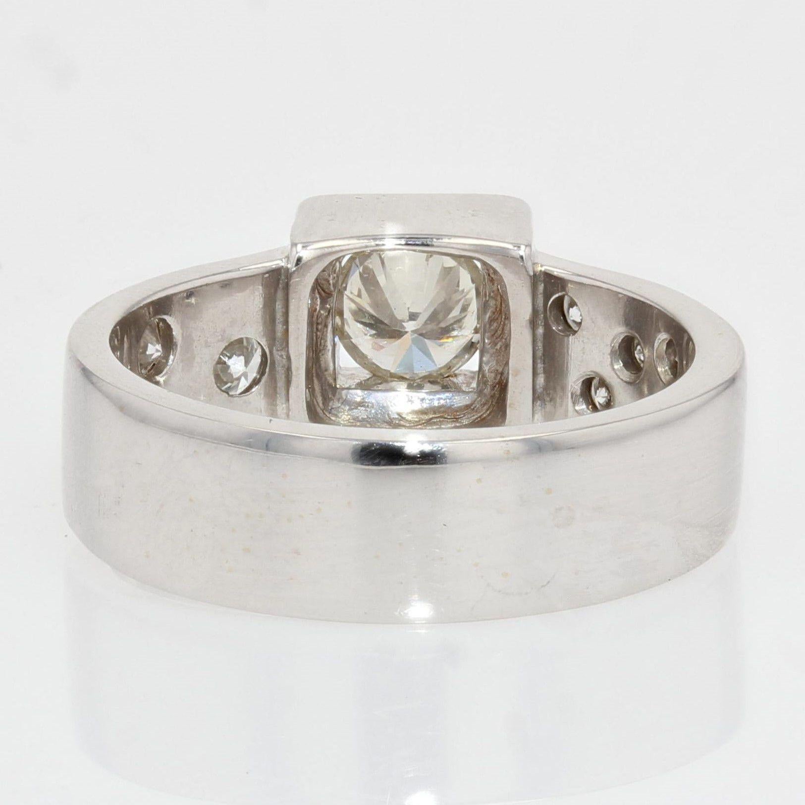 Modernist Diamonds 18 Karat White Gold Ring For Sale 6