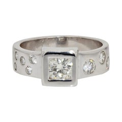 Modernist Diamonds 18 Karat White Gold Ring