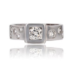 Modernist Diamonds 18 Karat White Gold Ring