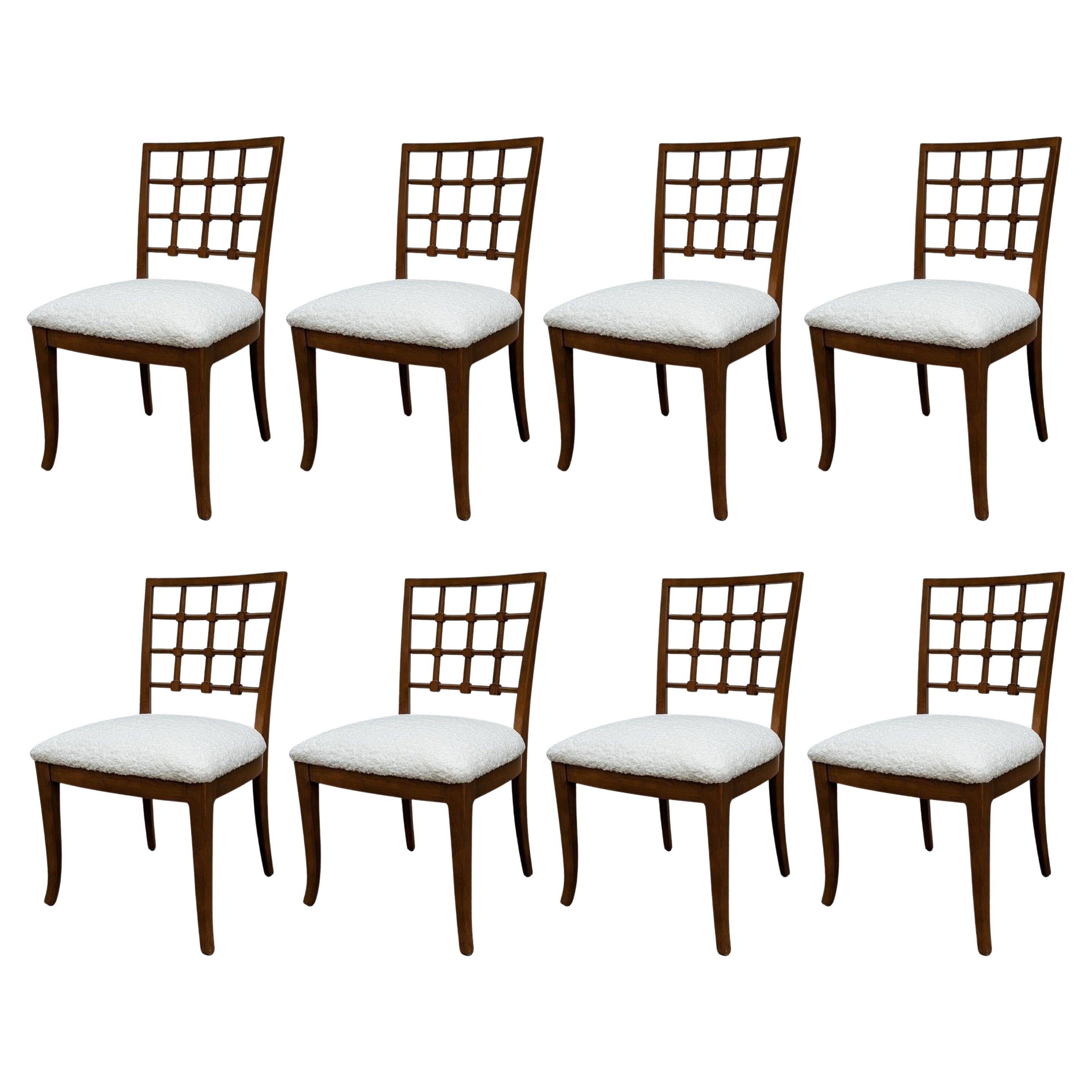 Eight Modernist Dining Chairs Designed by Edmund Karpinski for Drexel For Sale