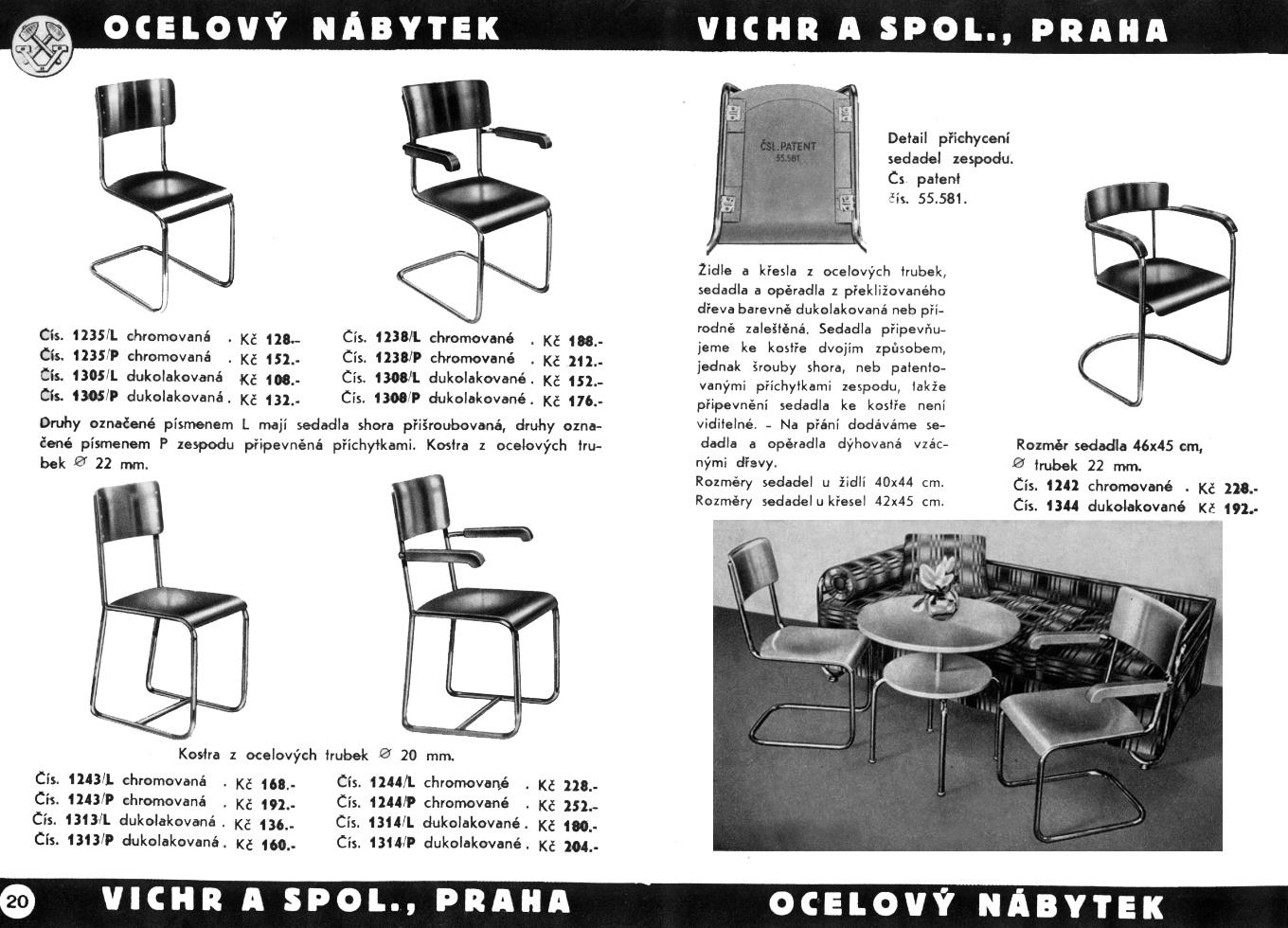 Modernist Dining Set of Four Chairs and Table by the Vichr Company For Sale 11