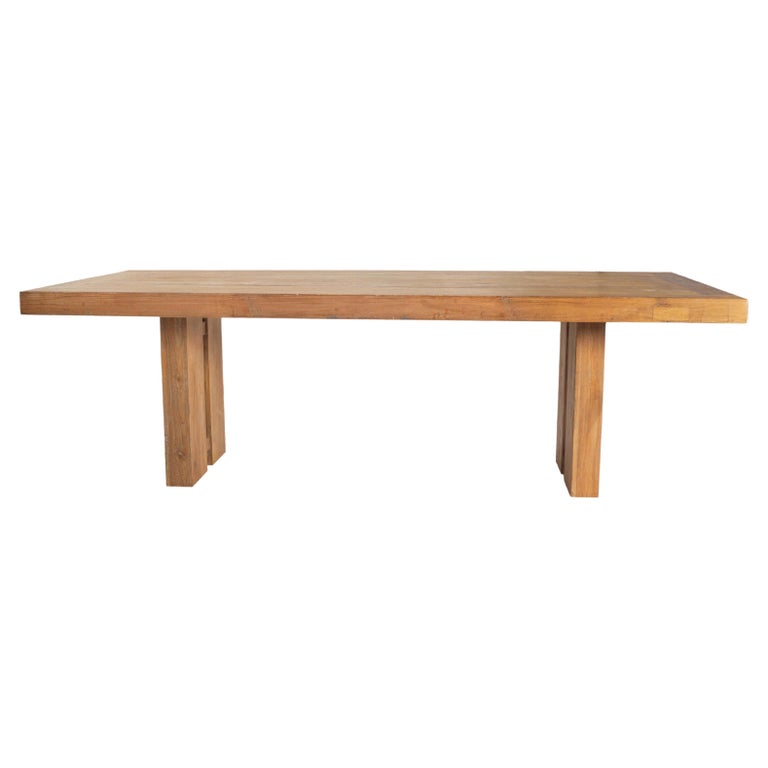 Modernist Dining Table in Reclaimed Elm For Sale at 1stDibs
