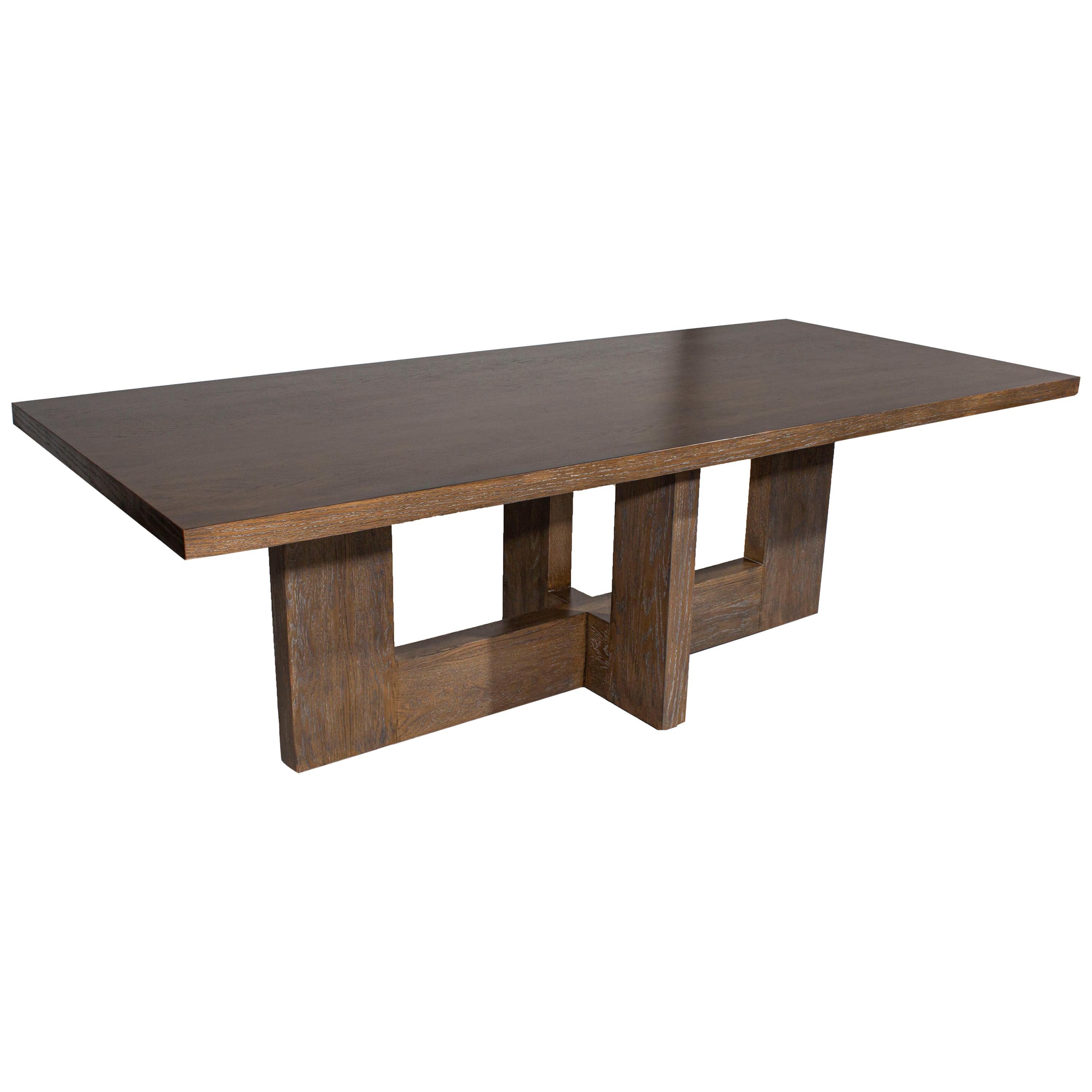 Modernist Dining Table in Red Oak