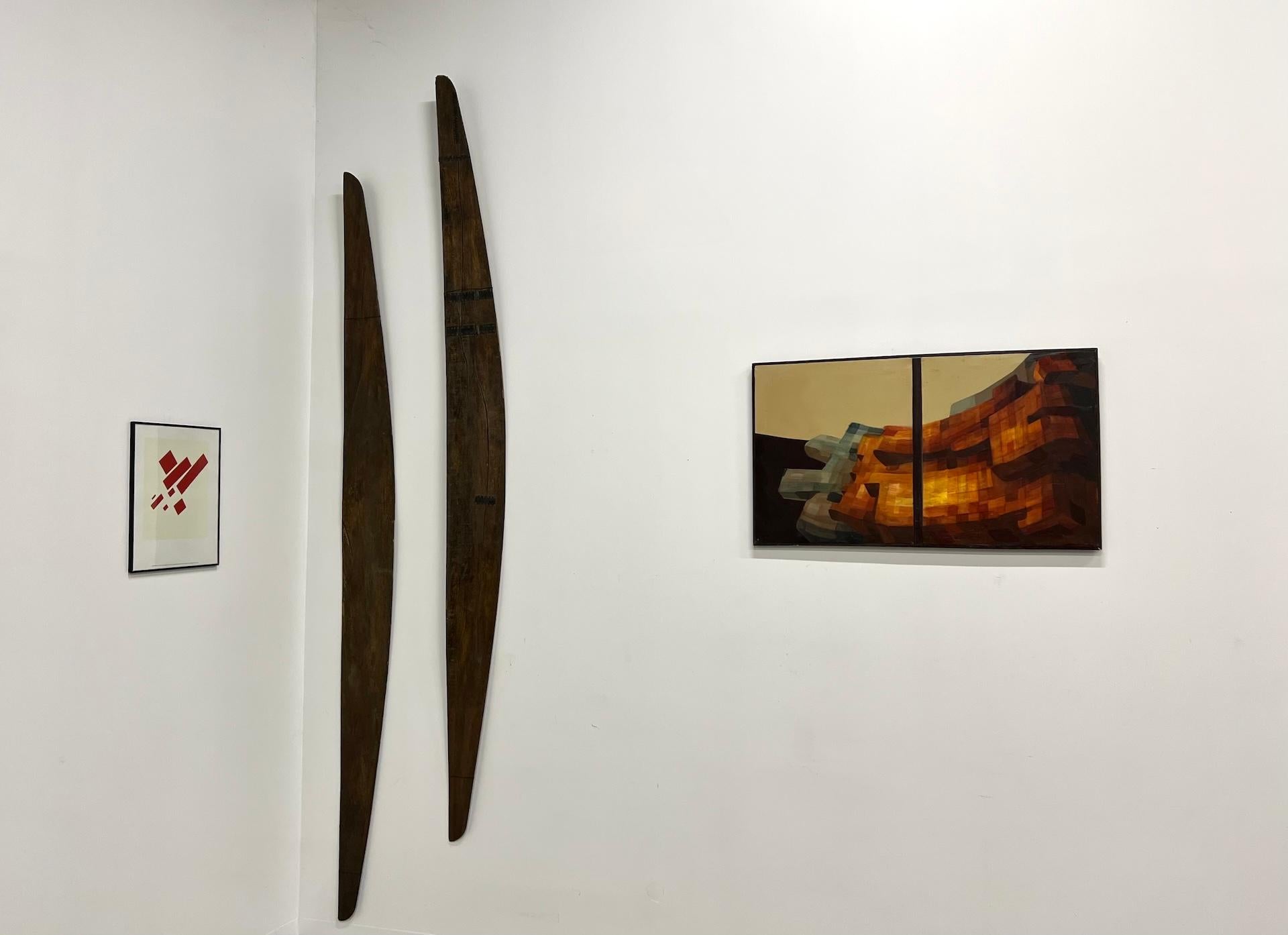 Modernist diptych, oil on canvas, circa 1970–80. For Sale 5