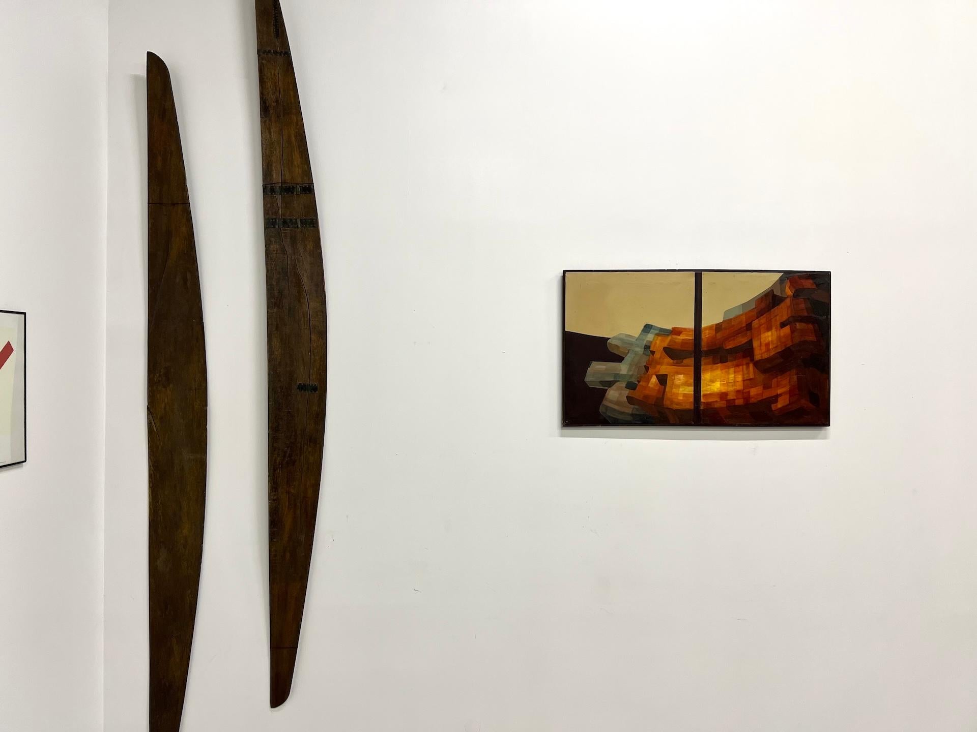 Modernist diptych, oil on canvas, circa 1970–80. For Sale 6