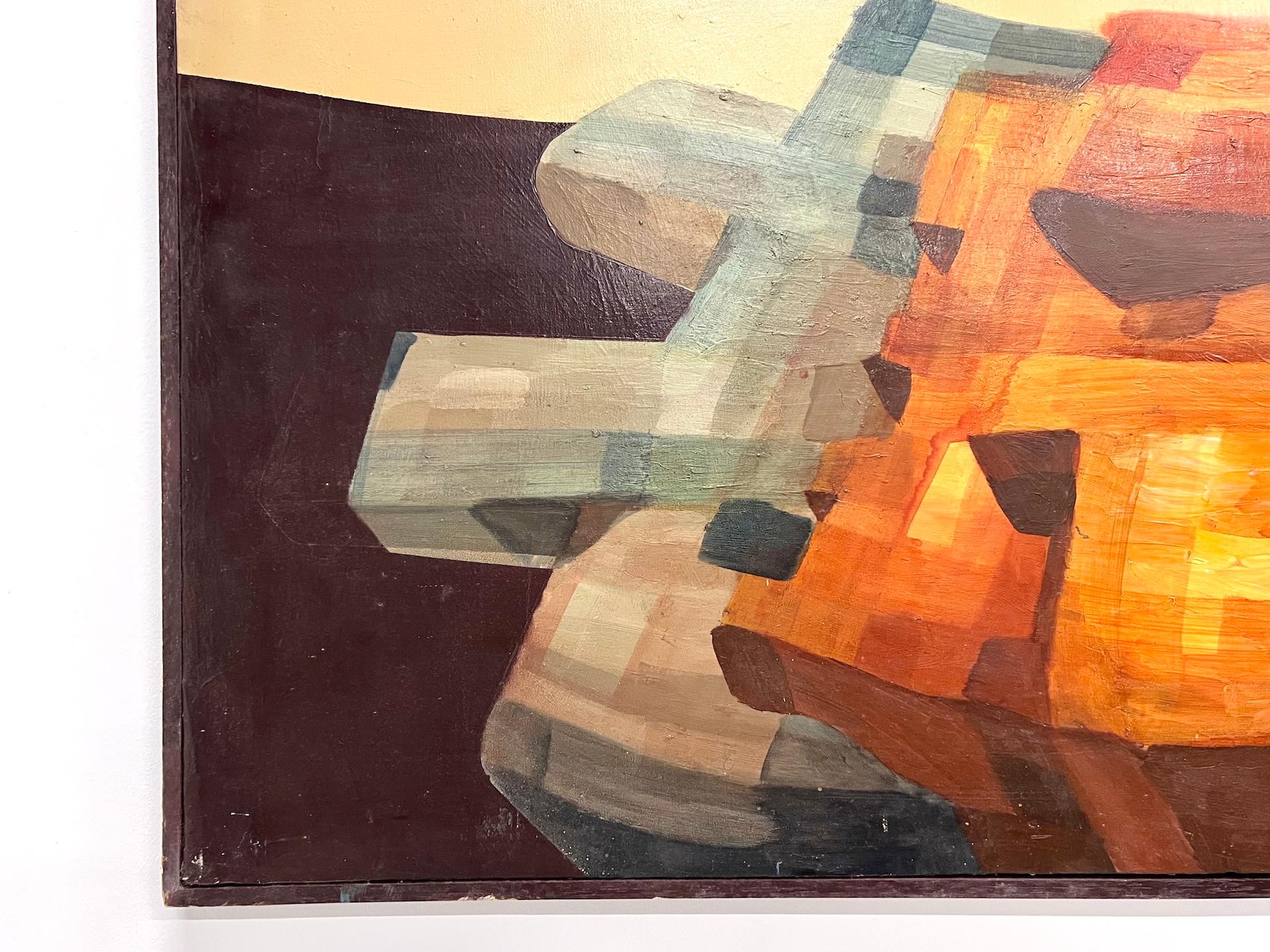 Modernist diptych, oil on canvas, circa 1970–80. For Sale 2