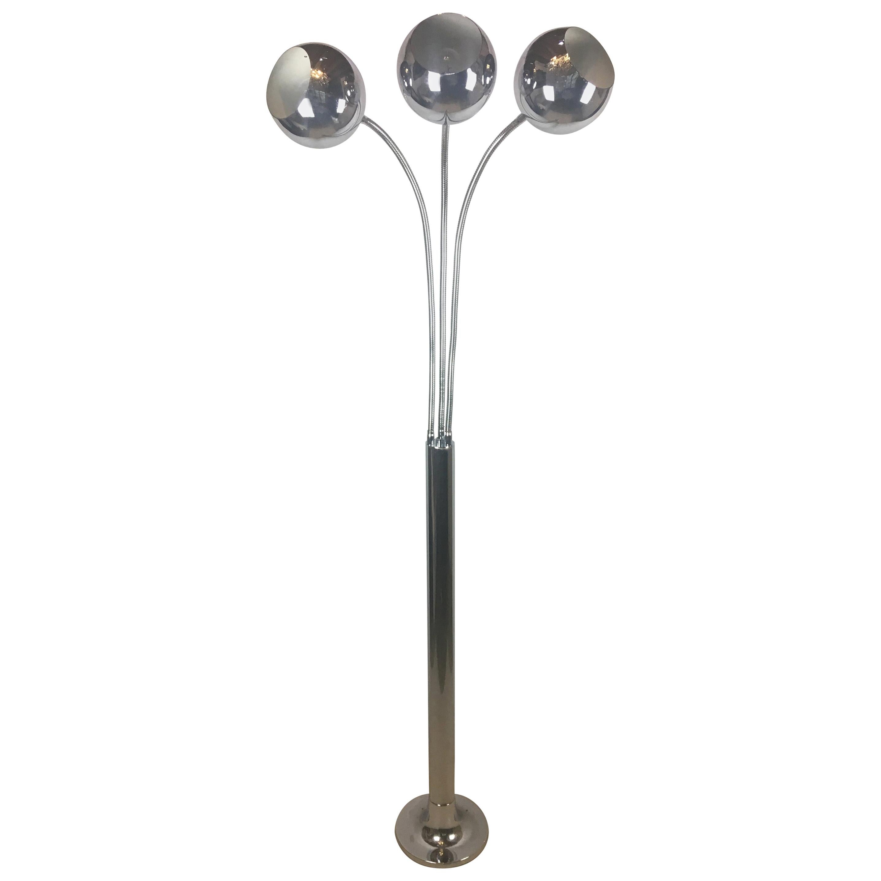 Modernistische, gerichtete Chrom-Stehlampe von Goffredo Reggiani