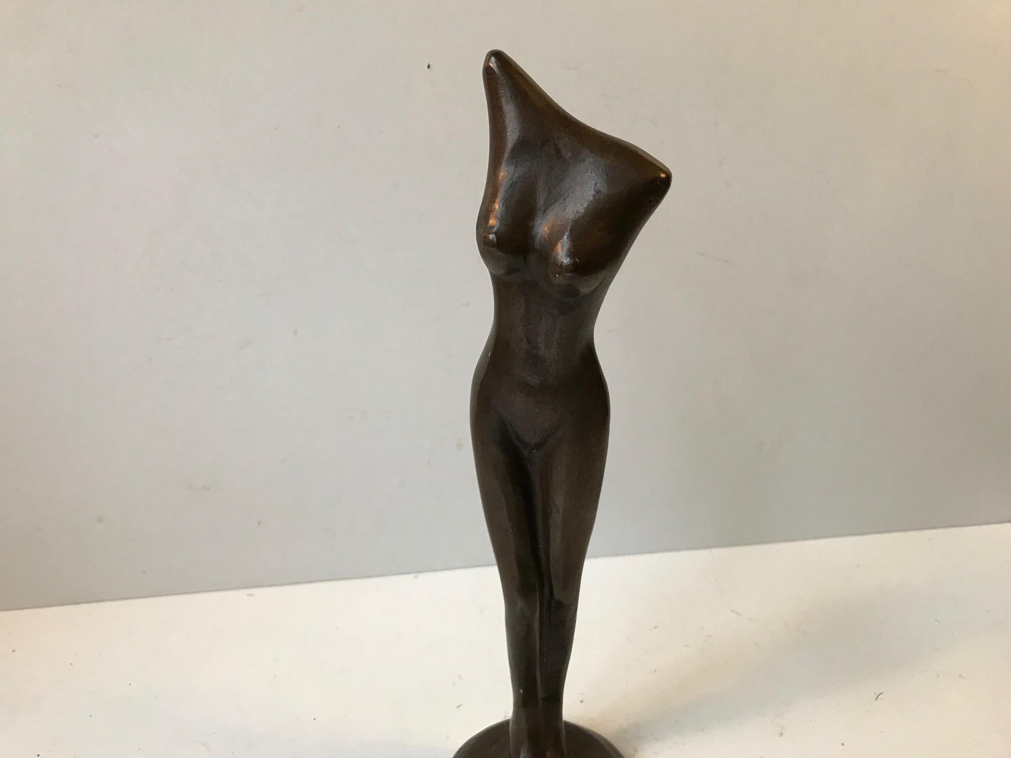 Scandinavian Modern Modernist Distorted Nude Female Sculpture by Anonymous Artist, 1970s