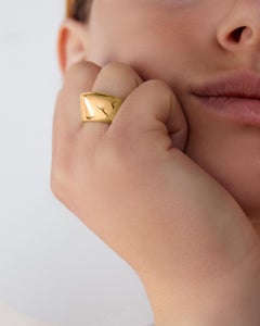 Modernist Dome Ring, 18 Carat Gold Plated Recycled Silver (Small)