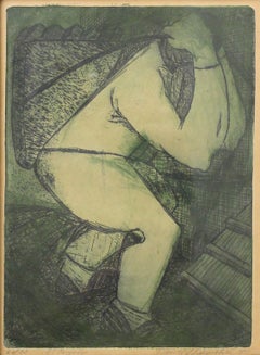 Modernist Don Shoemaker "El Cargador" Signed Color Etching Limited Edition of 22