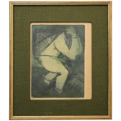 Modernist Don Shoemaker "El Cargador" Signed Color Etching Limited Edition of 22