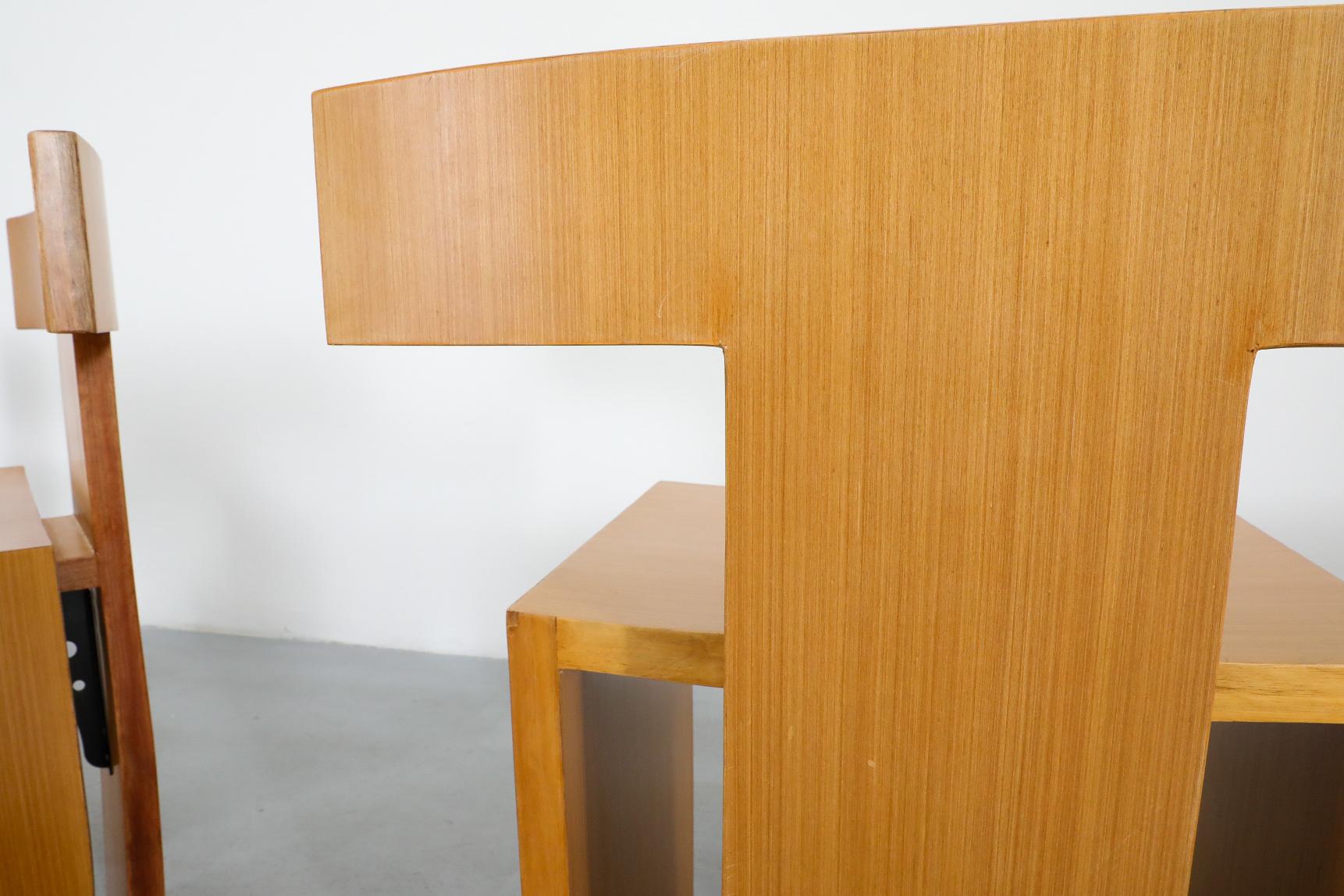 Modernist Donald Judd Inspired Blonde Wood Side Chairs from Dutch Church For Sale 7