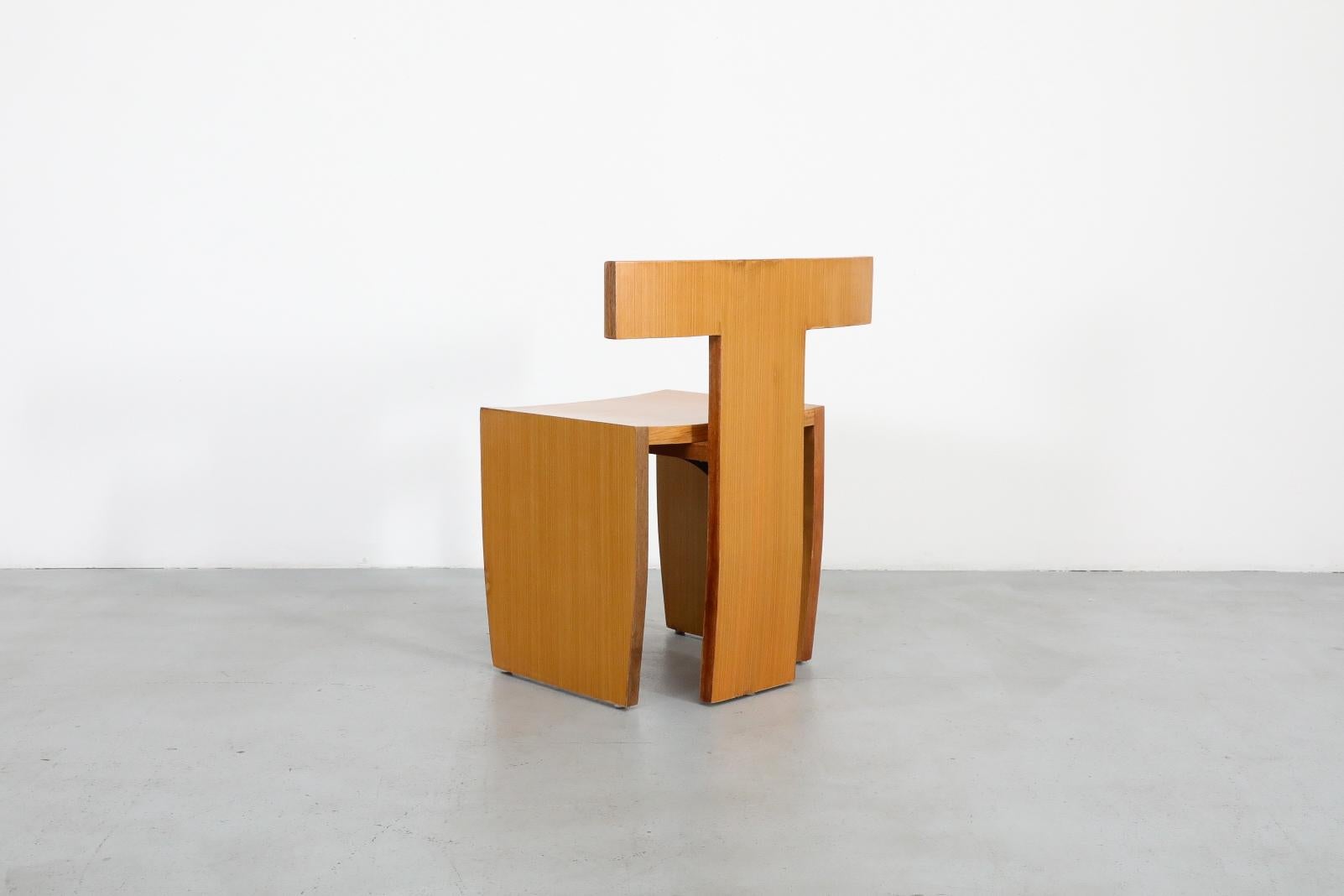 Modernist Donald Judd Inspired Blonde Wood Side Chairs from Dutch Church For Sale 13
