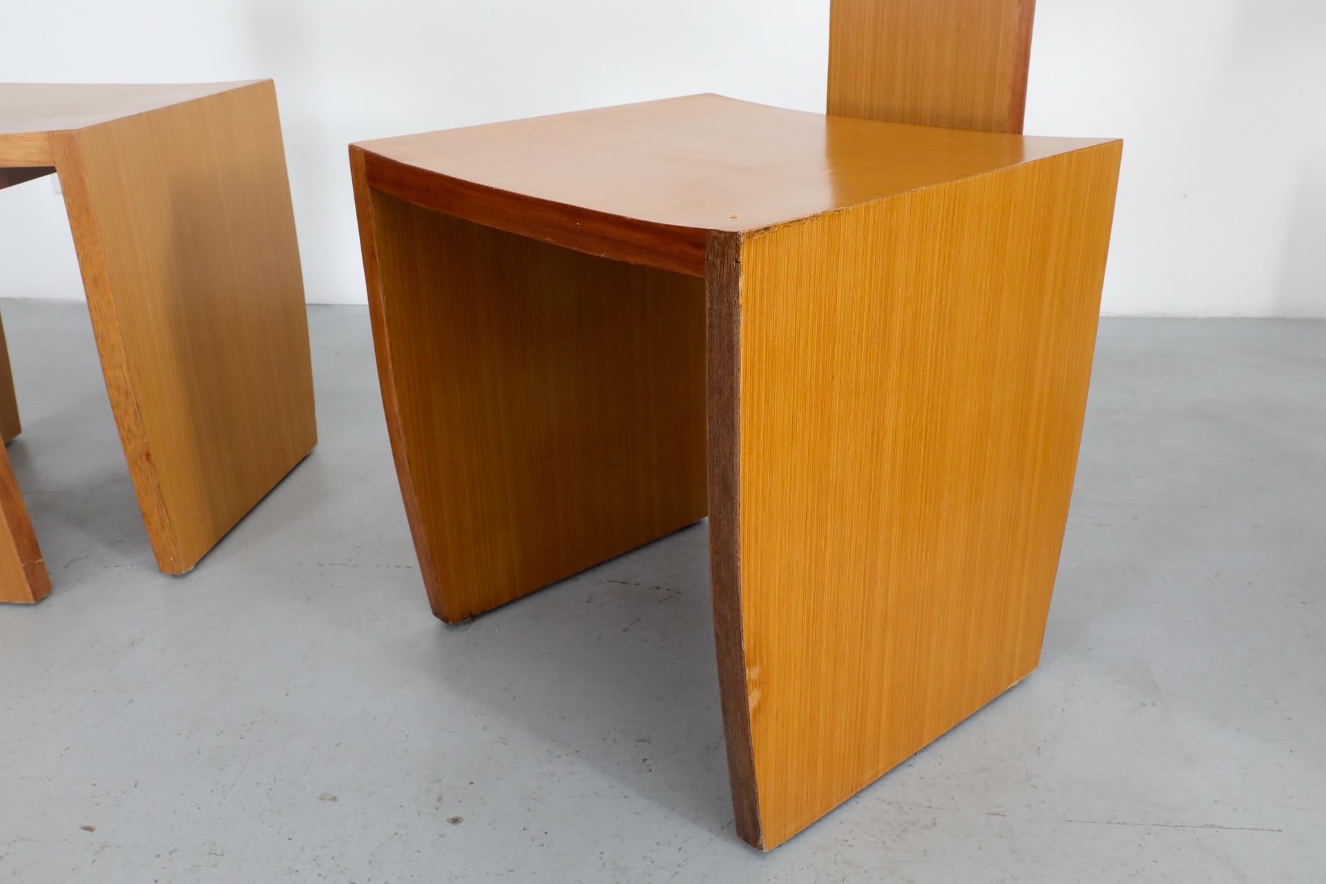 Modernist Donald Judd Inspired Blonde Wood Side Chairs from Dutch Church In Good Condition For Sale In Los Angeles, CA