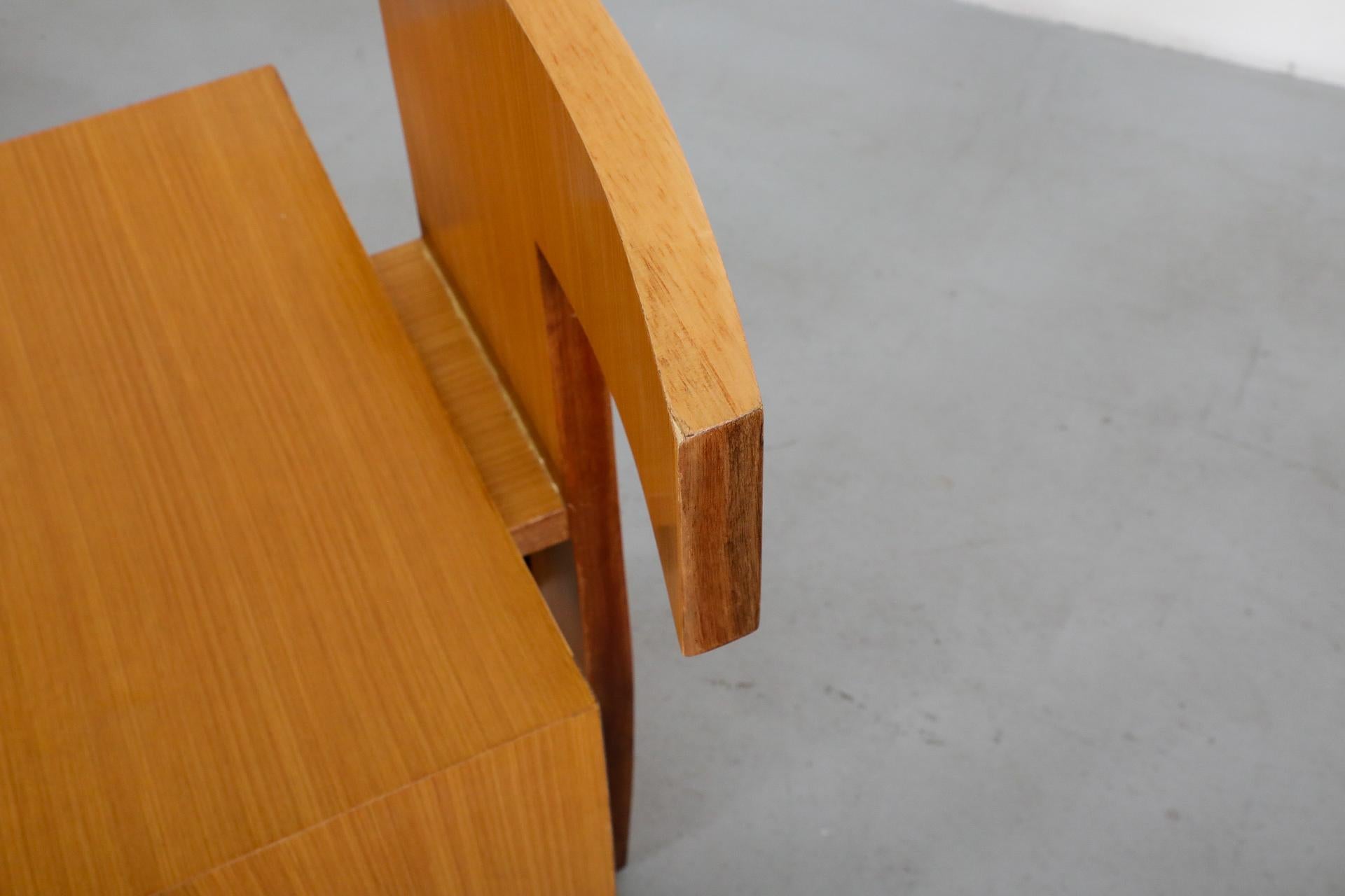 20th Century Modernist Donald Judd Inspired Blonde Wood Side Chairs from Dutch Church For Sale