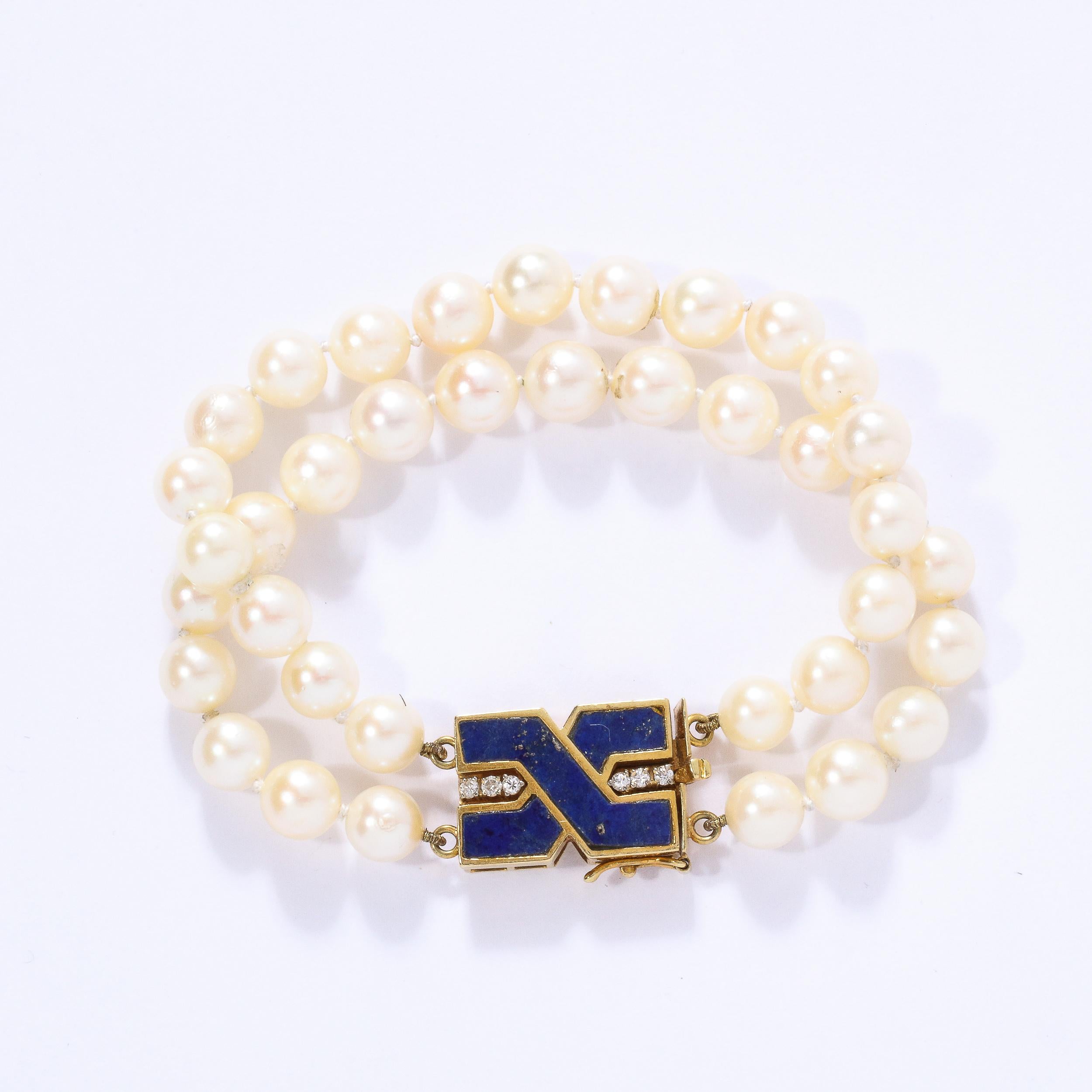 double strand pearl bracelet gold clasp