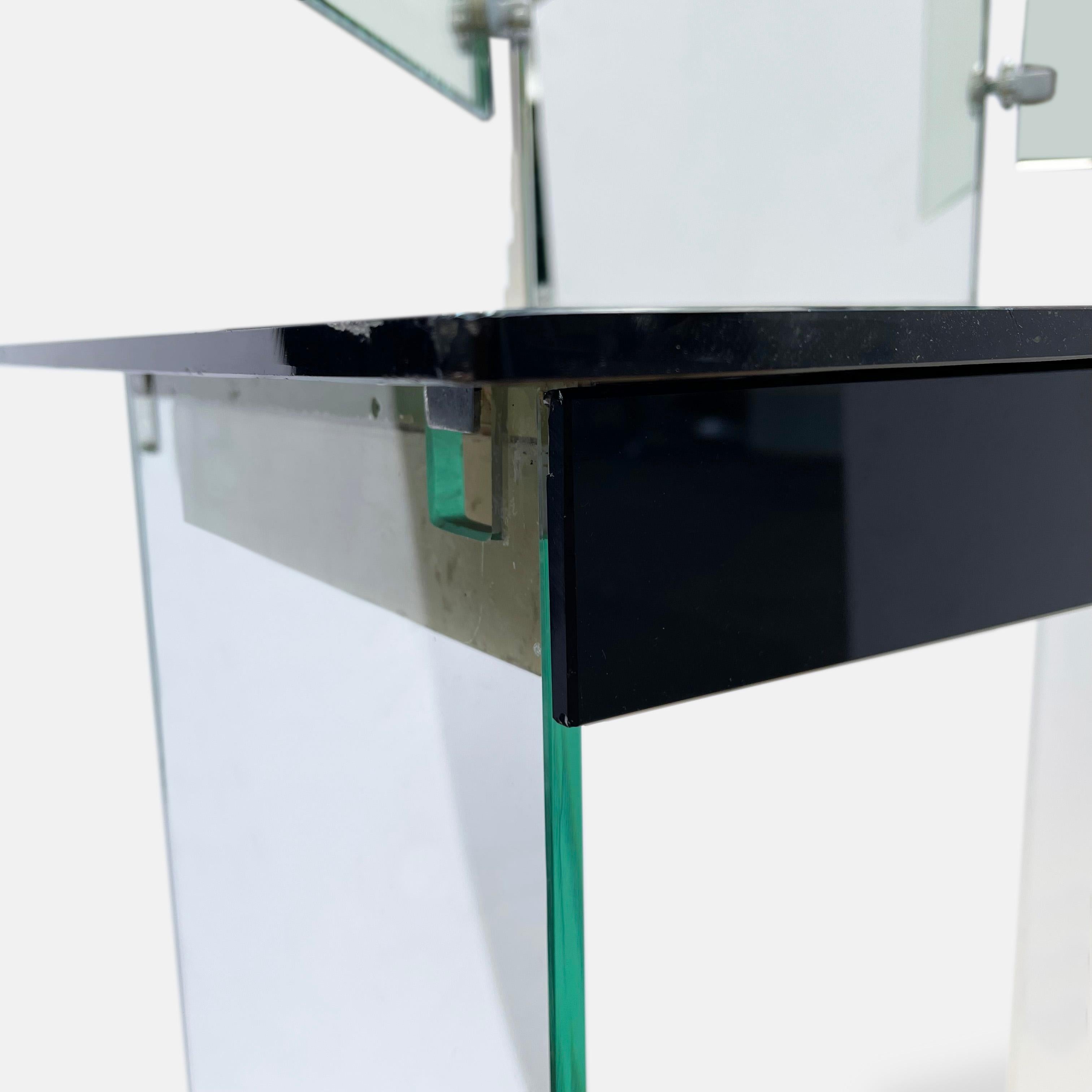 Glass Modernist Dressing Table attributed to Maison Desny, circa 1925 For Sale