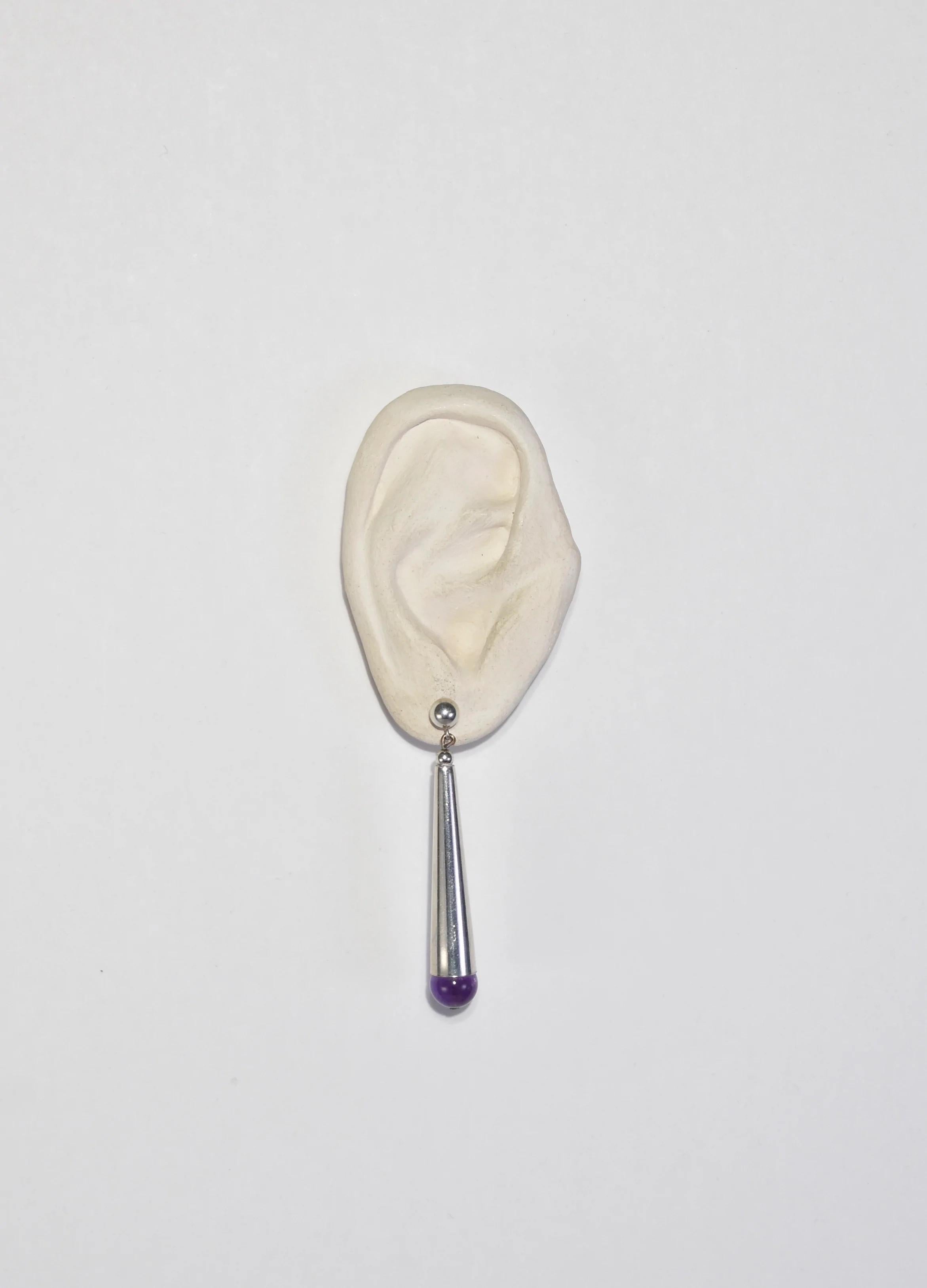 Round Cut Modernist Drop Earrings