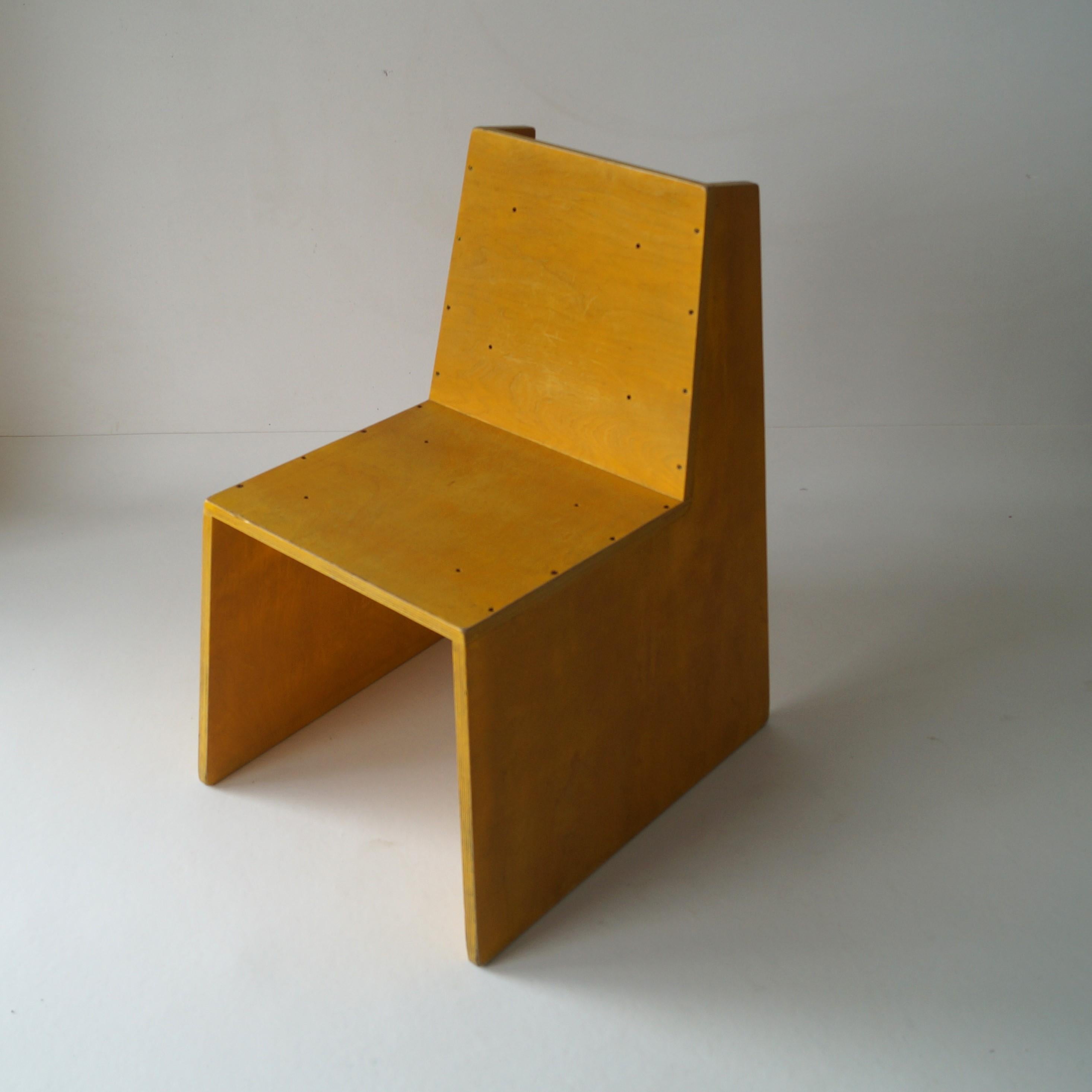 Modernist Dutch Architectural Plywood chair inspired by ''De Stijl'', 1970s 5