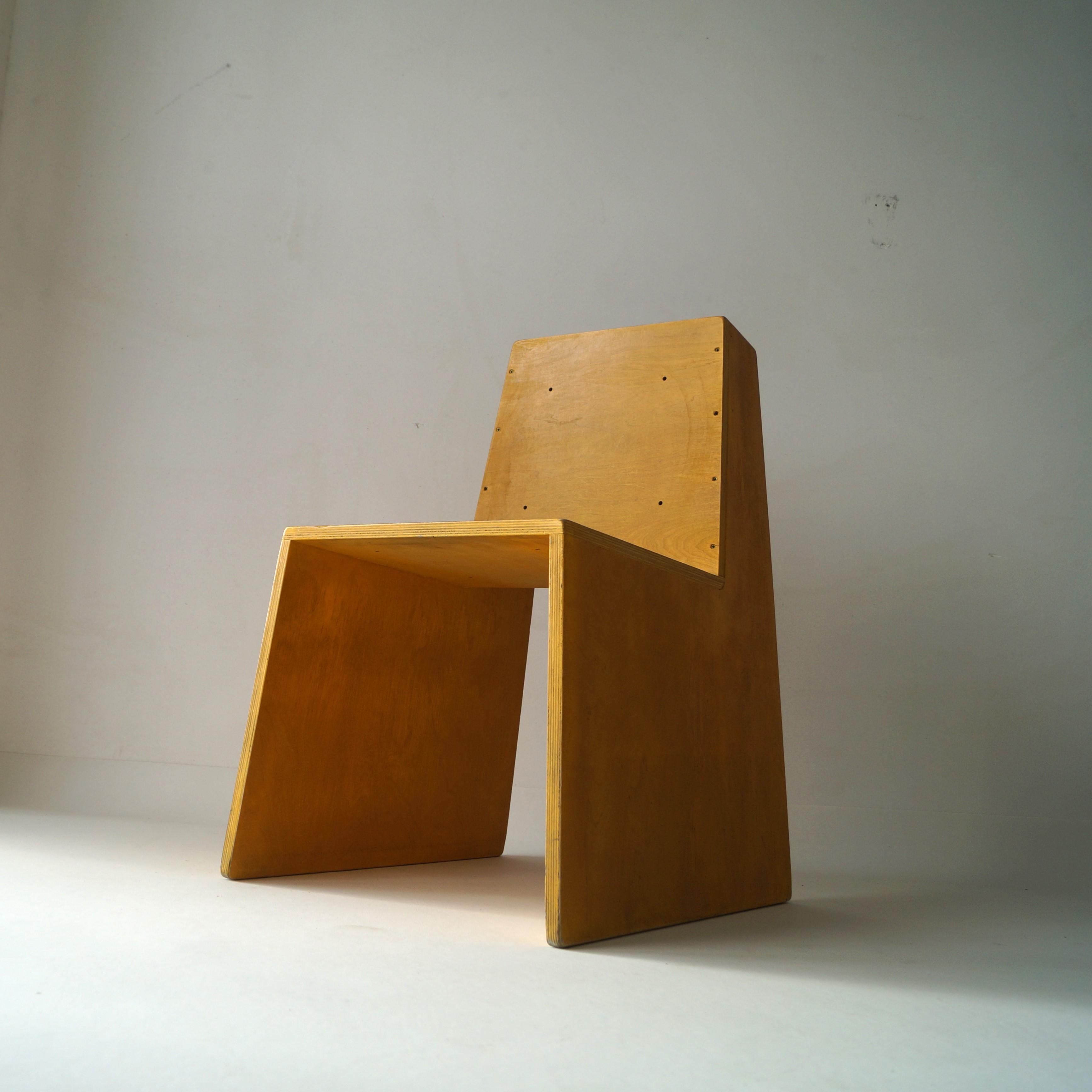 Modernist Dutch Architectural Plywood chair inspired by ''De Stijl'', 1970s 6