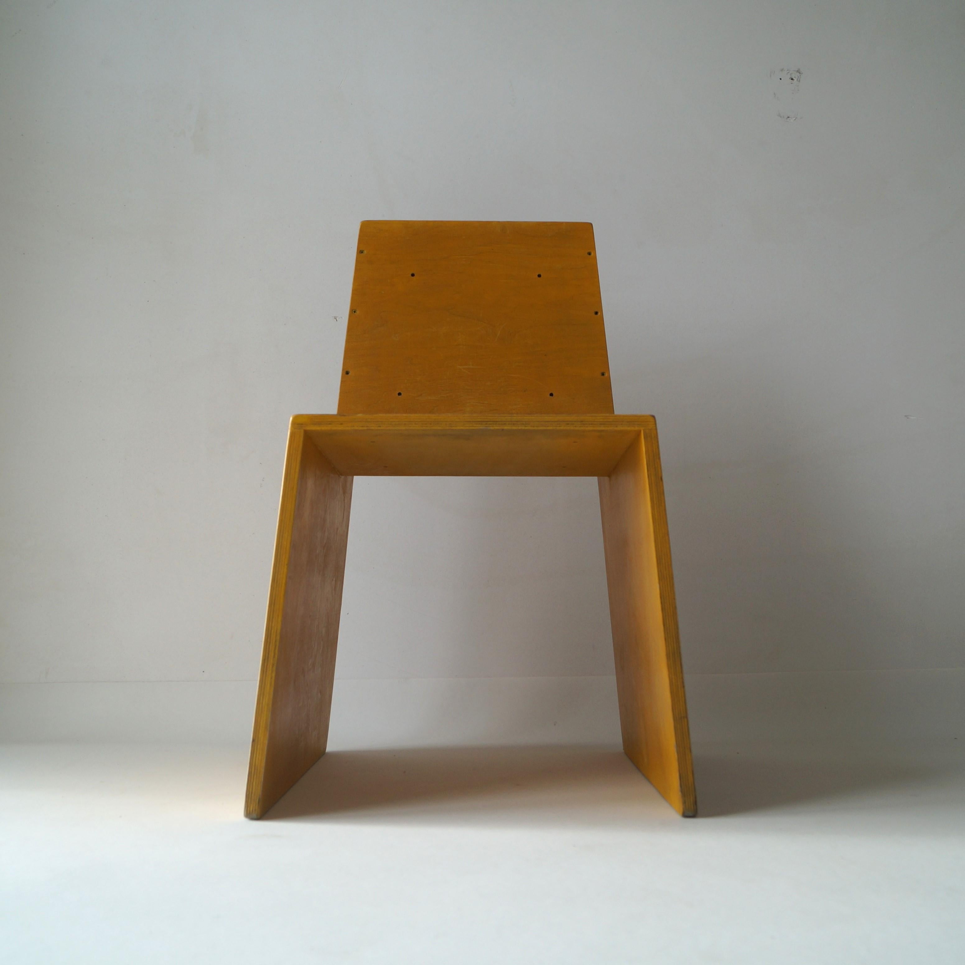 Modernist Dutch Architectural Plywood chair inspired by ''De Stijl'', 1970s 8