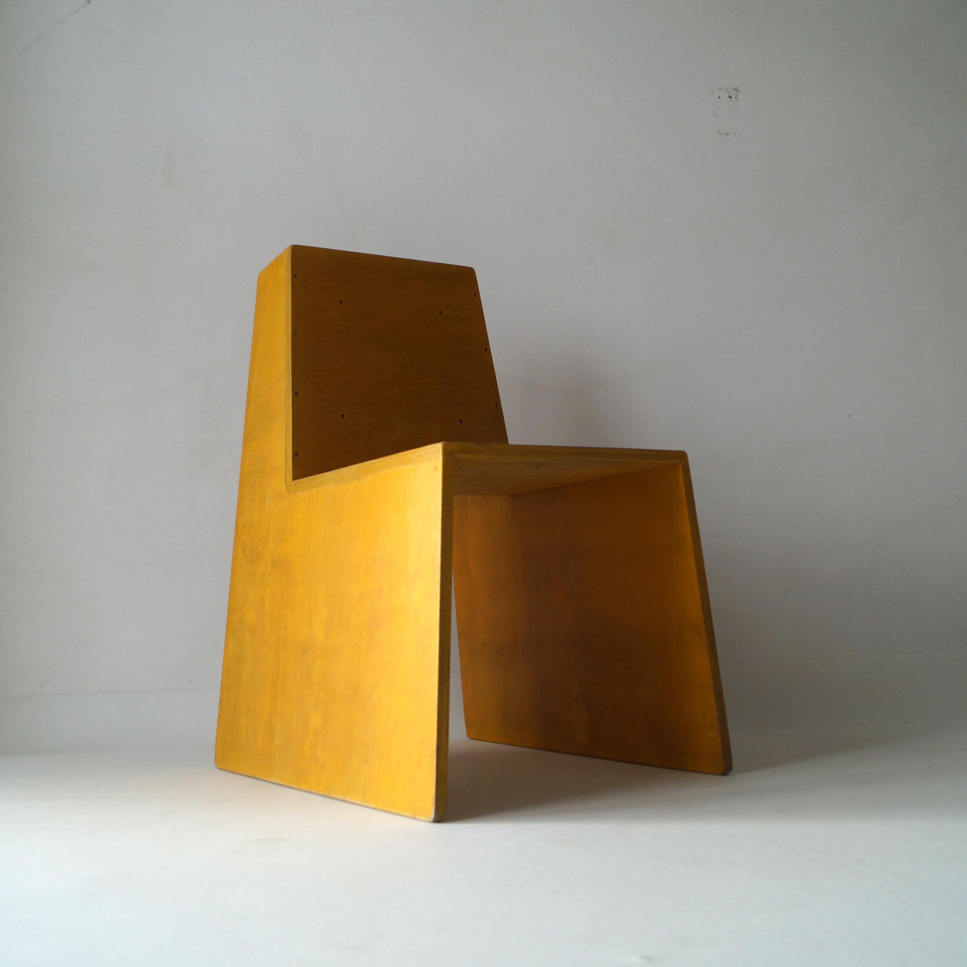 Modernist Dutch Architectural Plywood chair inspired by ''De Stijl'', 1970s 9