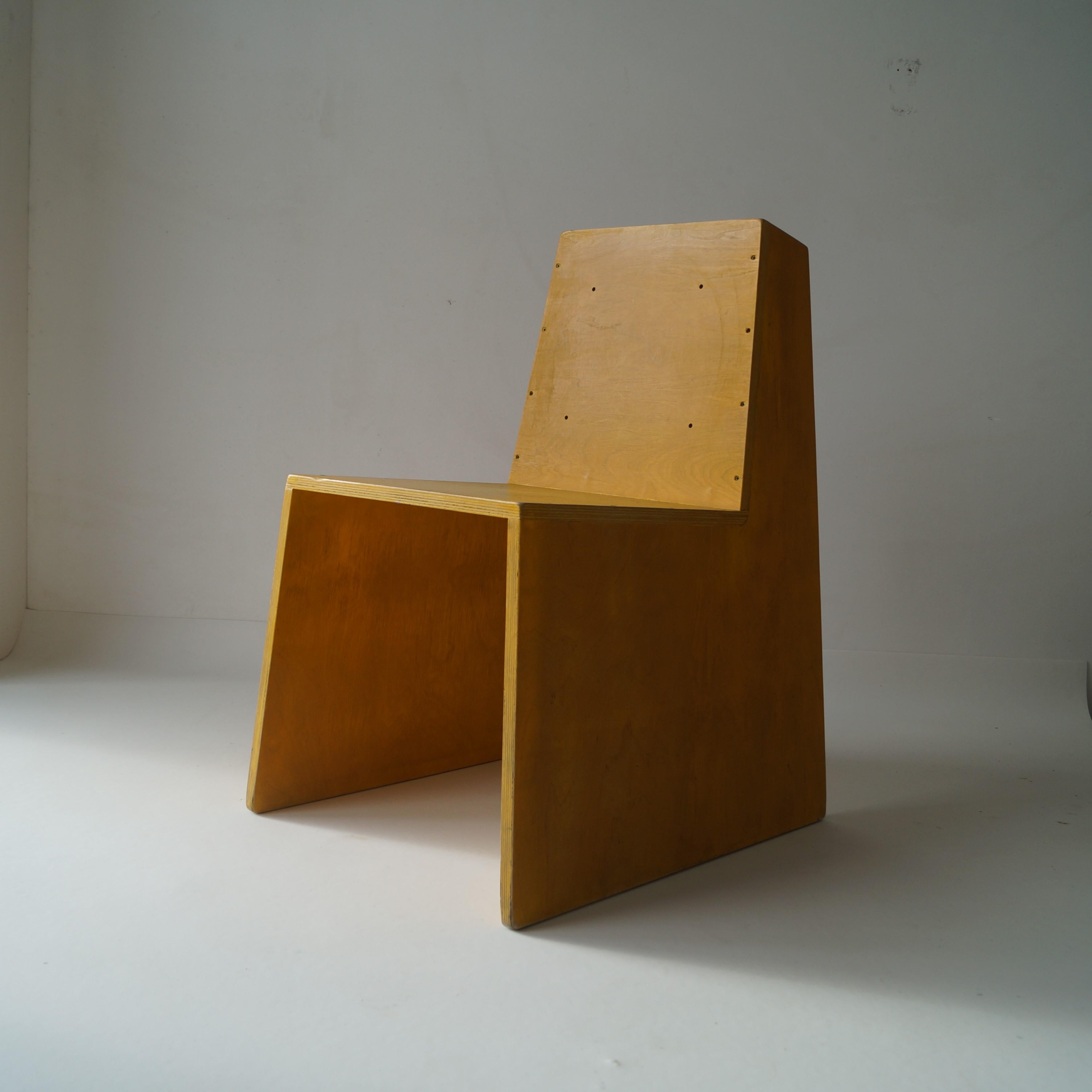 Modernist Dutch Architectural Plywood chair inspired by ''De Stijl'', 1970s 10