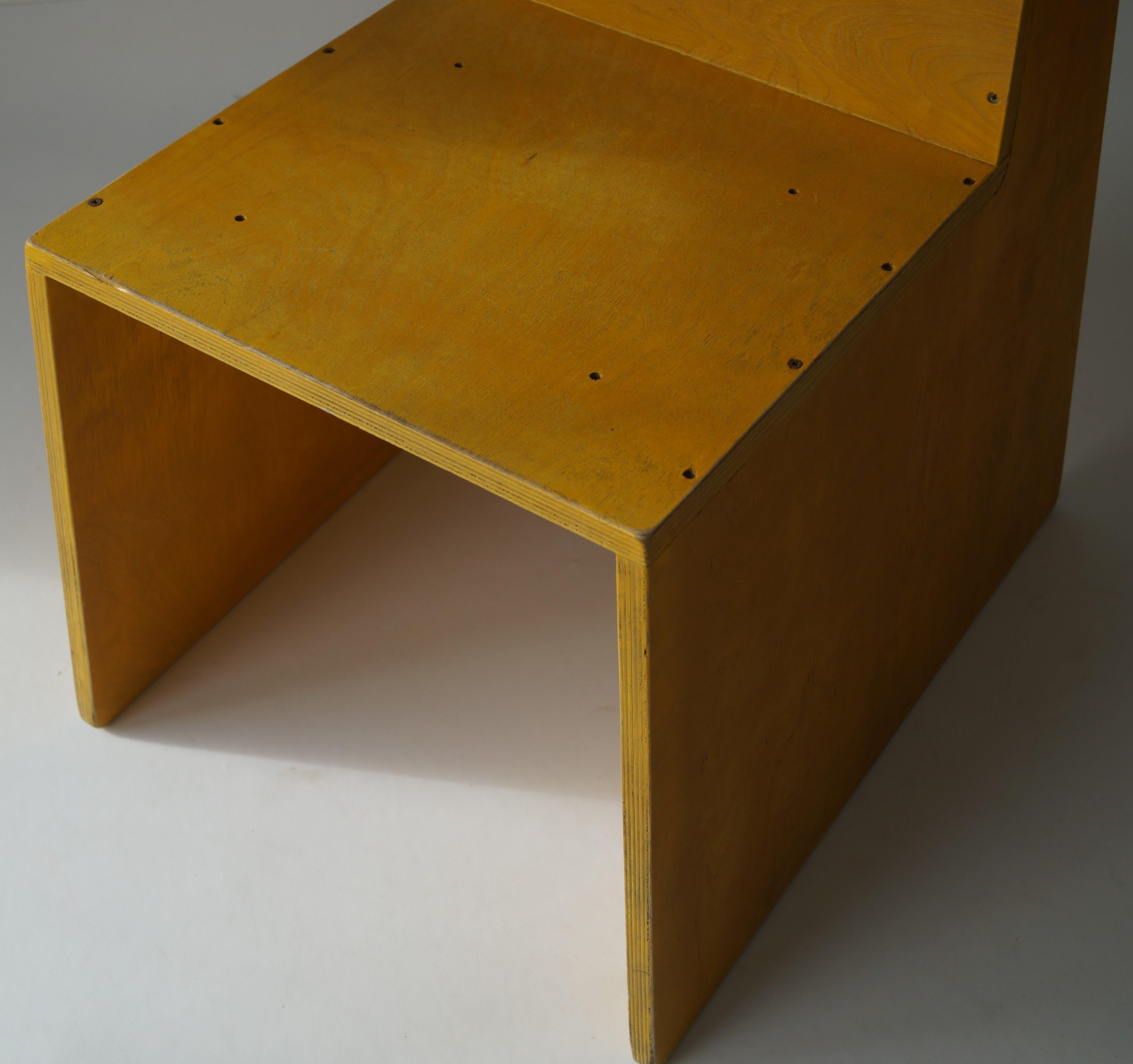Modernist Dutch Architectural Plywood chair inspired by ''De Stijl'', 1970s 12