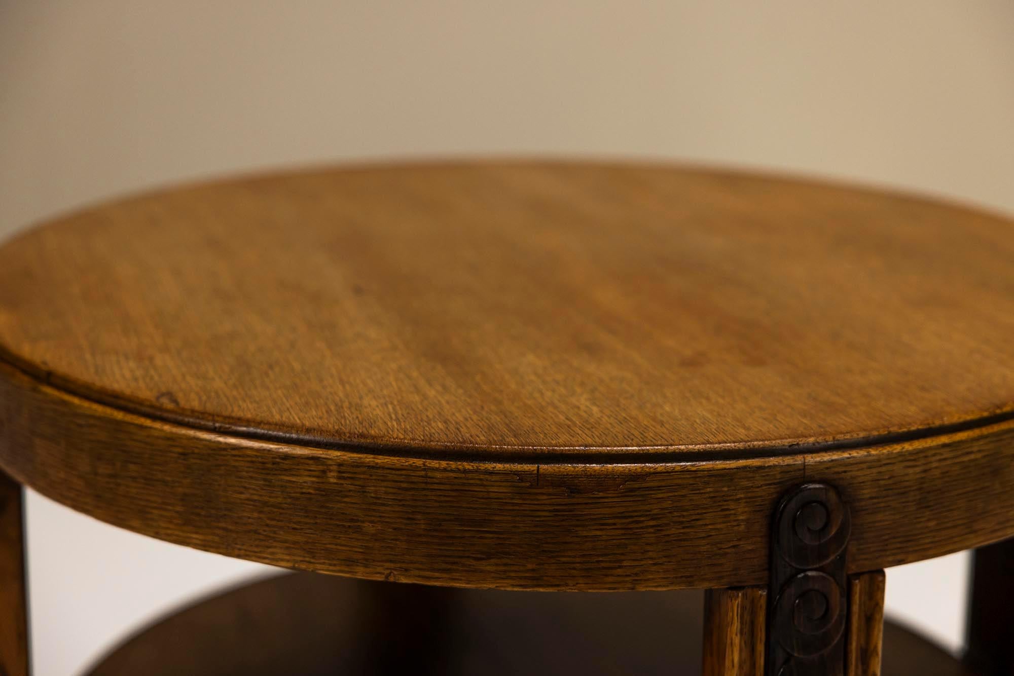 Oak Modernist Dutch Art Deco Coffee Table With Coromandel Details, Netherlands 1930s For Sale