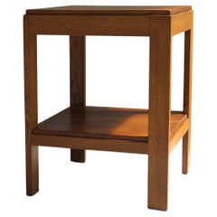 Modernist Dutch Art Deco oak side table by L.O.V. Oosterbeek, 1920s