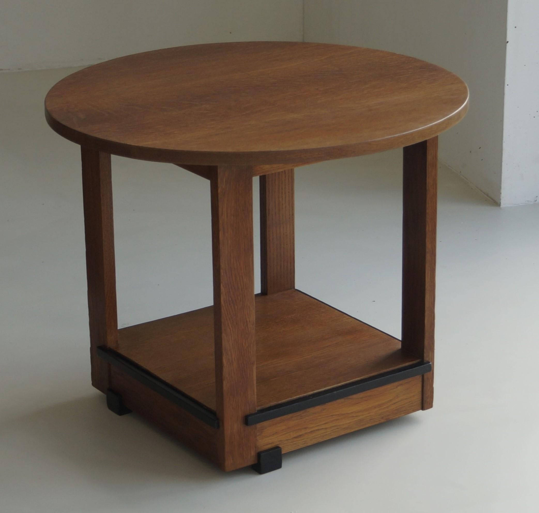 Modernistischer niederländischer Art-Déco-Beistelltisch der Moderne, Jan Brunott zugeschrieben, 1920er Jahre im Angebot 4