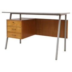 Modernist Dutch Industrial Desk with Privacy Screen