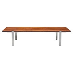 Modernist Dutch Rosewood and Polished Steel Coffee Table