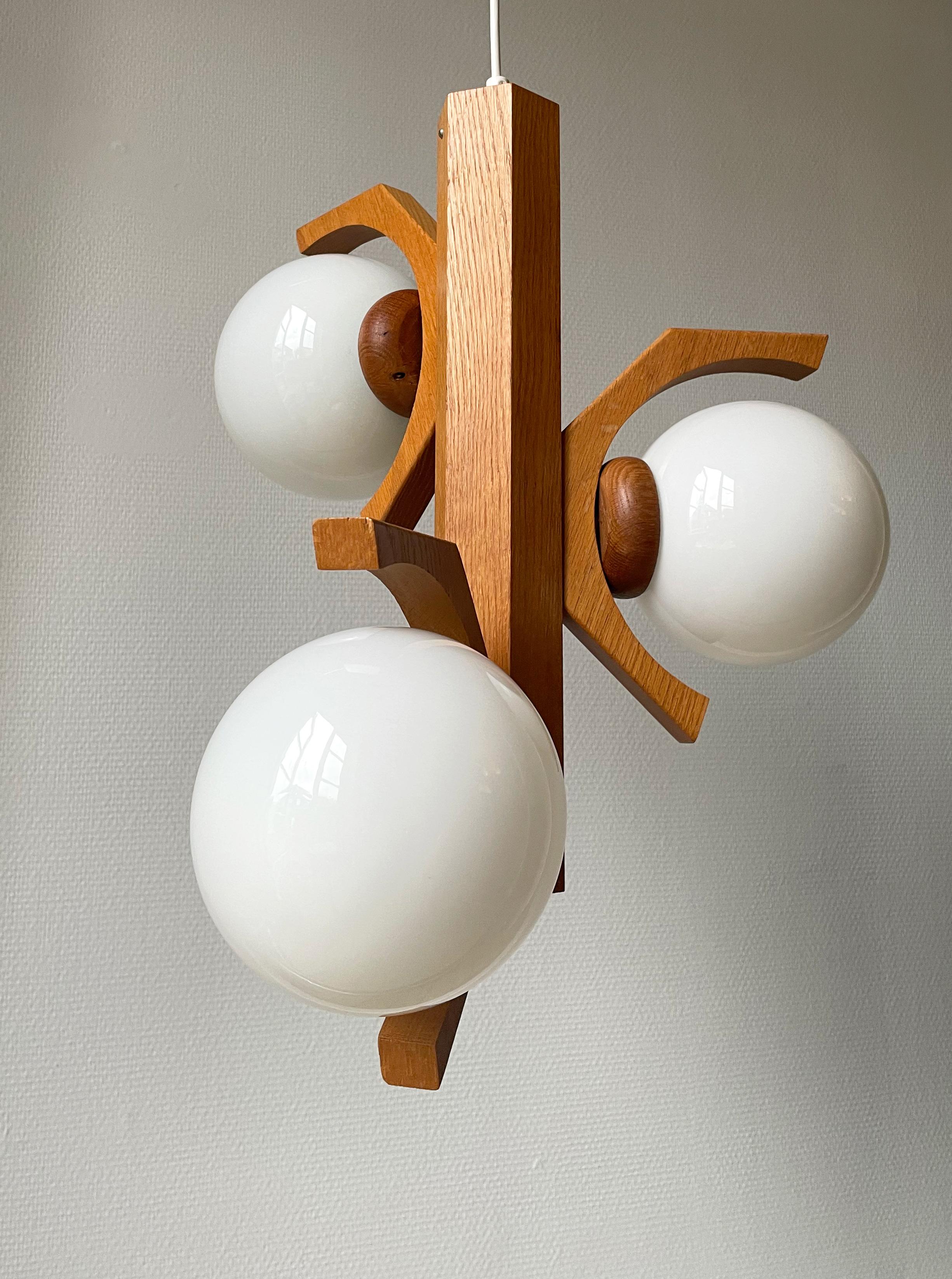 wooden globe chandelier